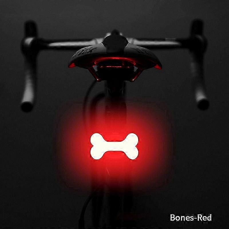 Heart-Shaped LED Bicycle Rear Light, USB Rechargeable, Waterproof Design for MTB Use