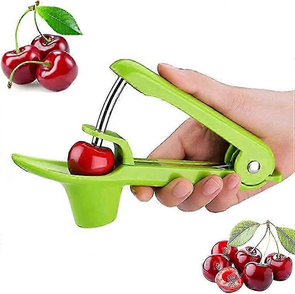 Stainless Steel Cherry Piter, Cherry Piter, for Quickly Removing Fruit Pit (Green)