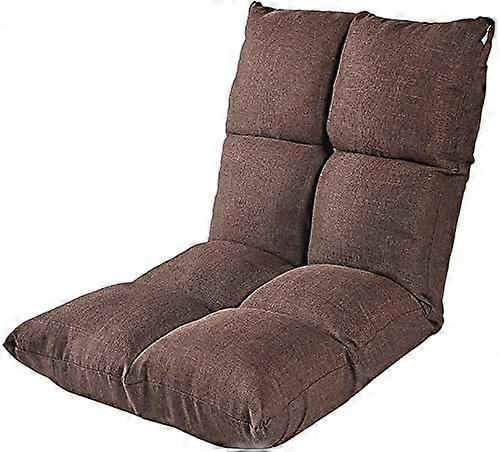 Lazy Lounge Sofa Folding Washable Floor Chair With Adjustable Backrest For Meditation And Relaxation Dark Coffee Size