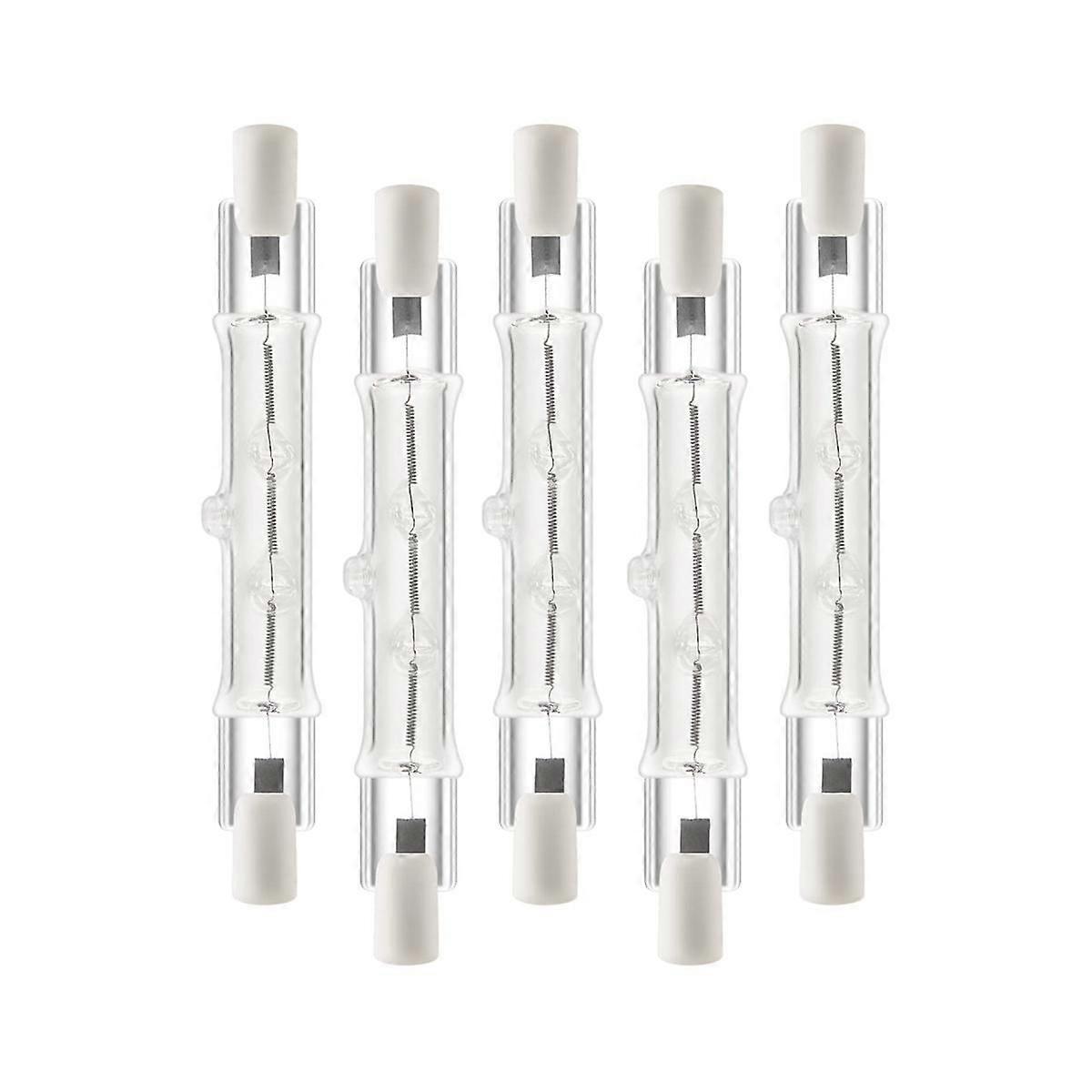 5 Pack R7S 118mm 300W 230V,R7S Halogen Linear Light Bulb, Dimmable Halogen Lamp for Construction Wo