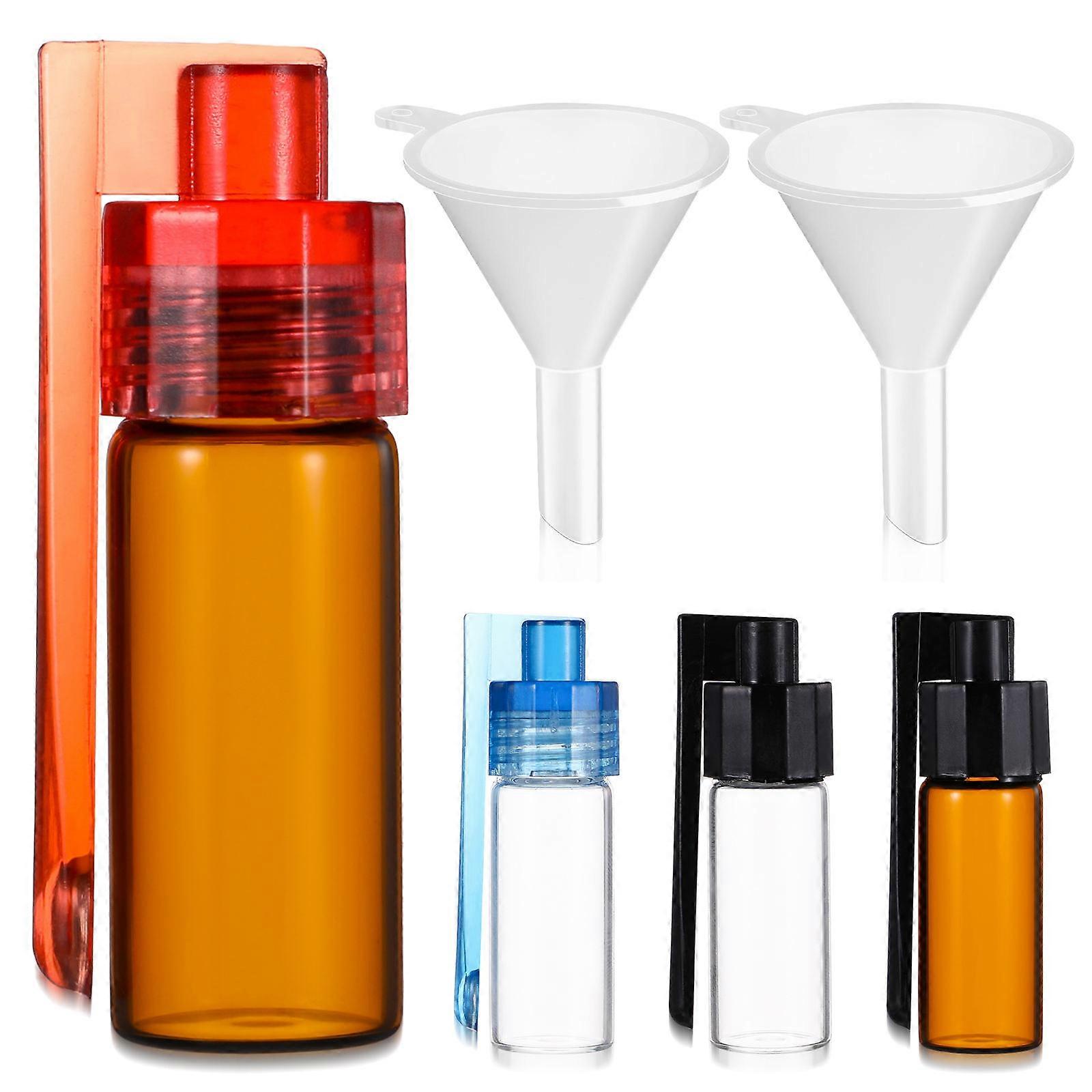 Assorted Color Portable Medicine Box Small Glass Vials for Storage 6Pcs