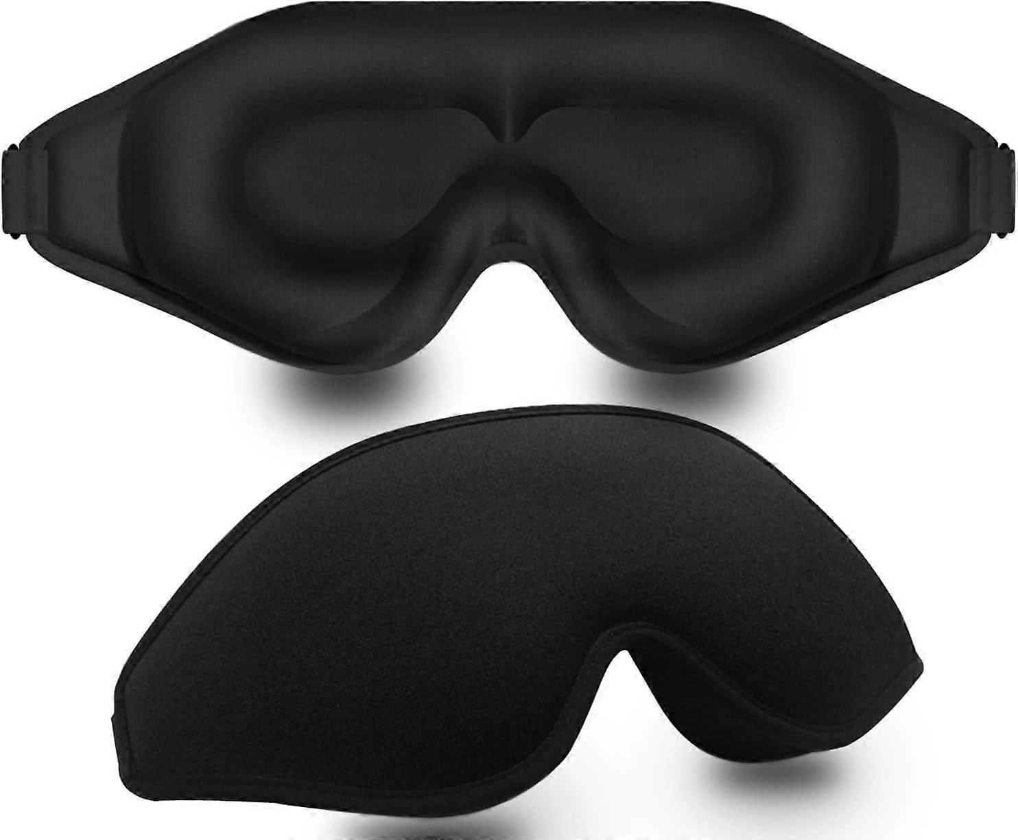 Zero Pressure 3D Eye Mask Light Blocking Sleeping Mask for Men and Women, Perfect for Travel & Yoga(Black)