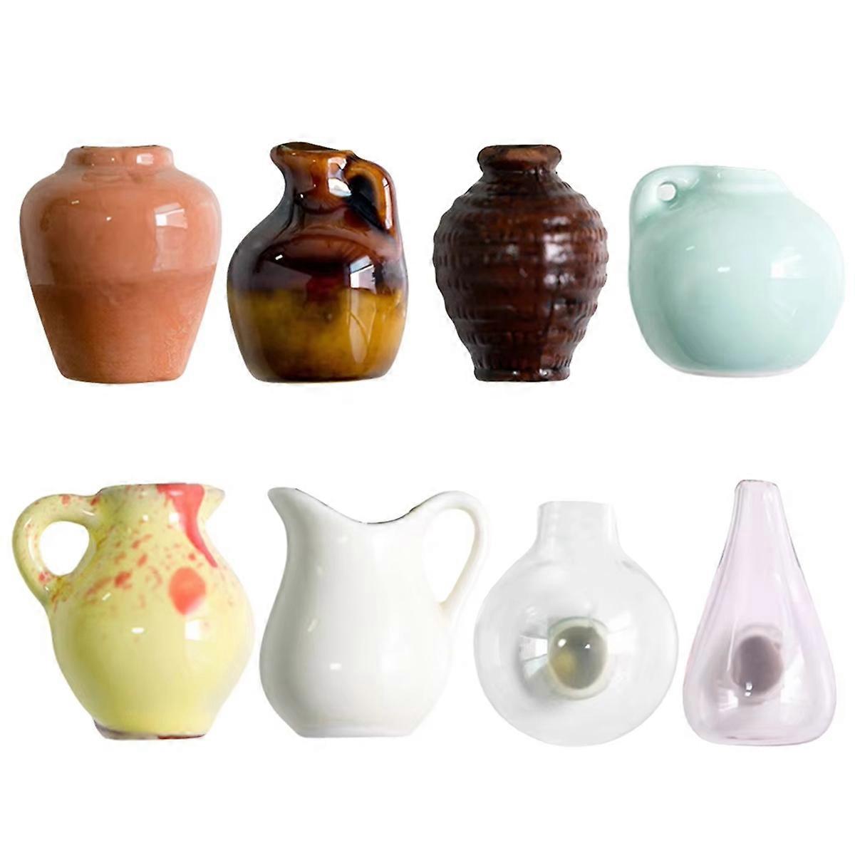 Mini Vase Magnets,3D Ceramic Flower Vase Fridge Magnets Cute Tiny