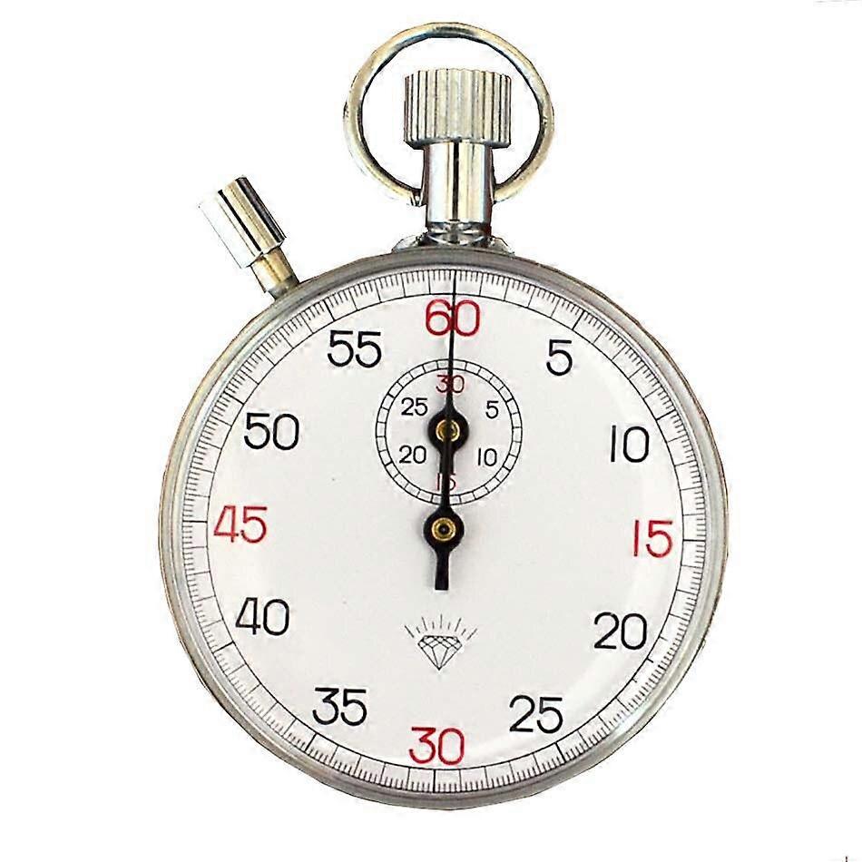 Mechanical Stopwatch Metal Timer Factory Referee Table (white)