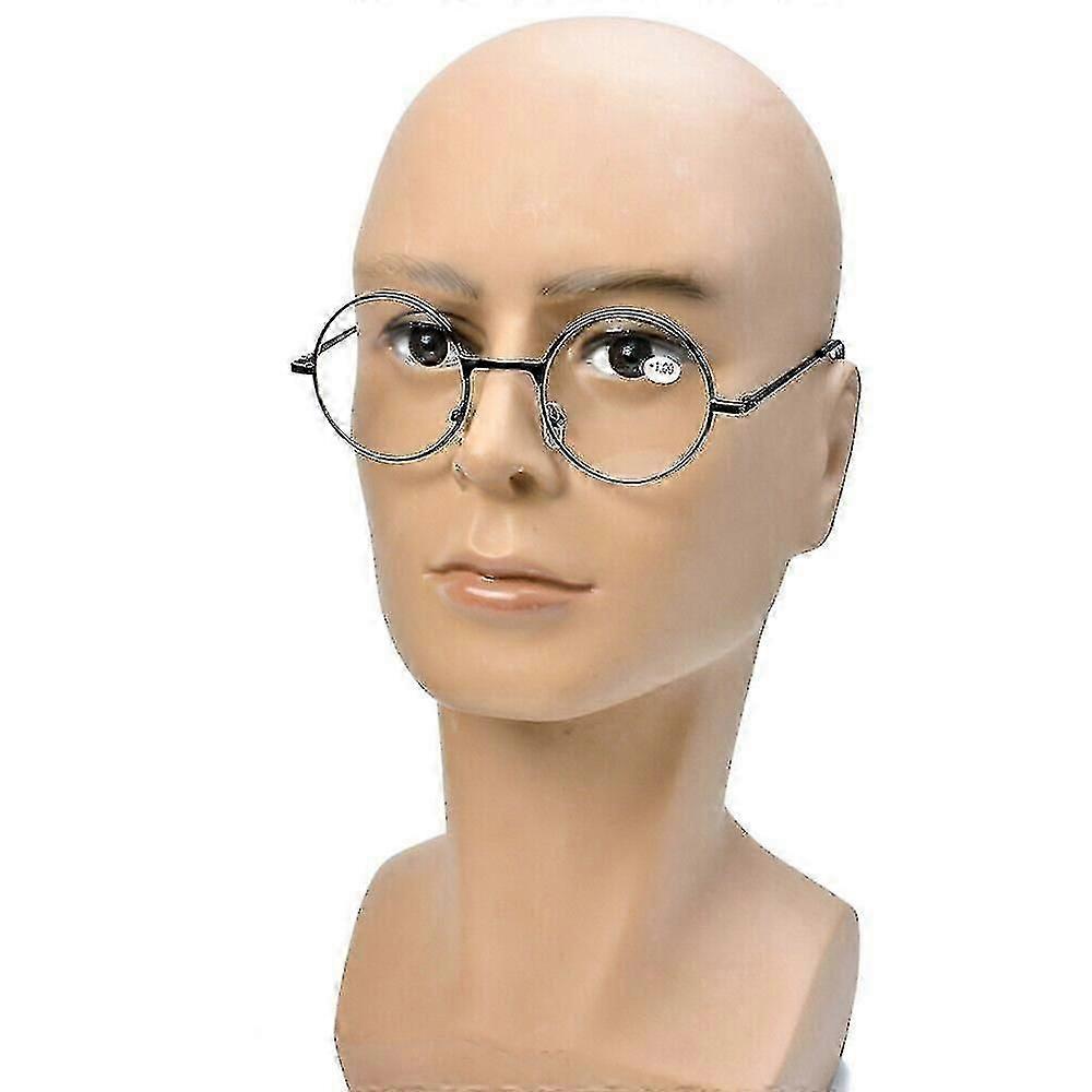 Lunettes de lecture vintage rondes en métal Lunettes unisexes rétro +1.00 à +4.00 Force