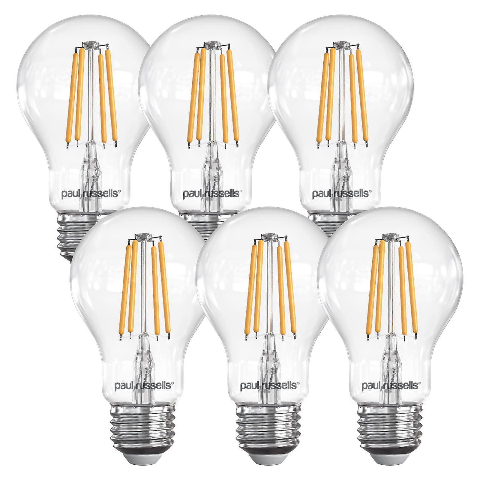 E27 Edison Screw LED Filament Bulb 4.5W 40W Equivalent 470 Lm 2700K NonDimmable Warm White GLS A60 6 Pack