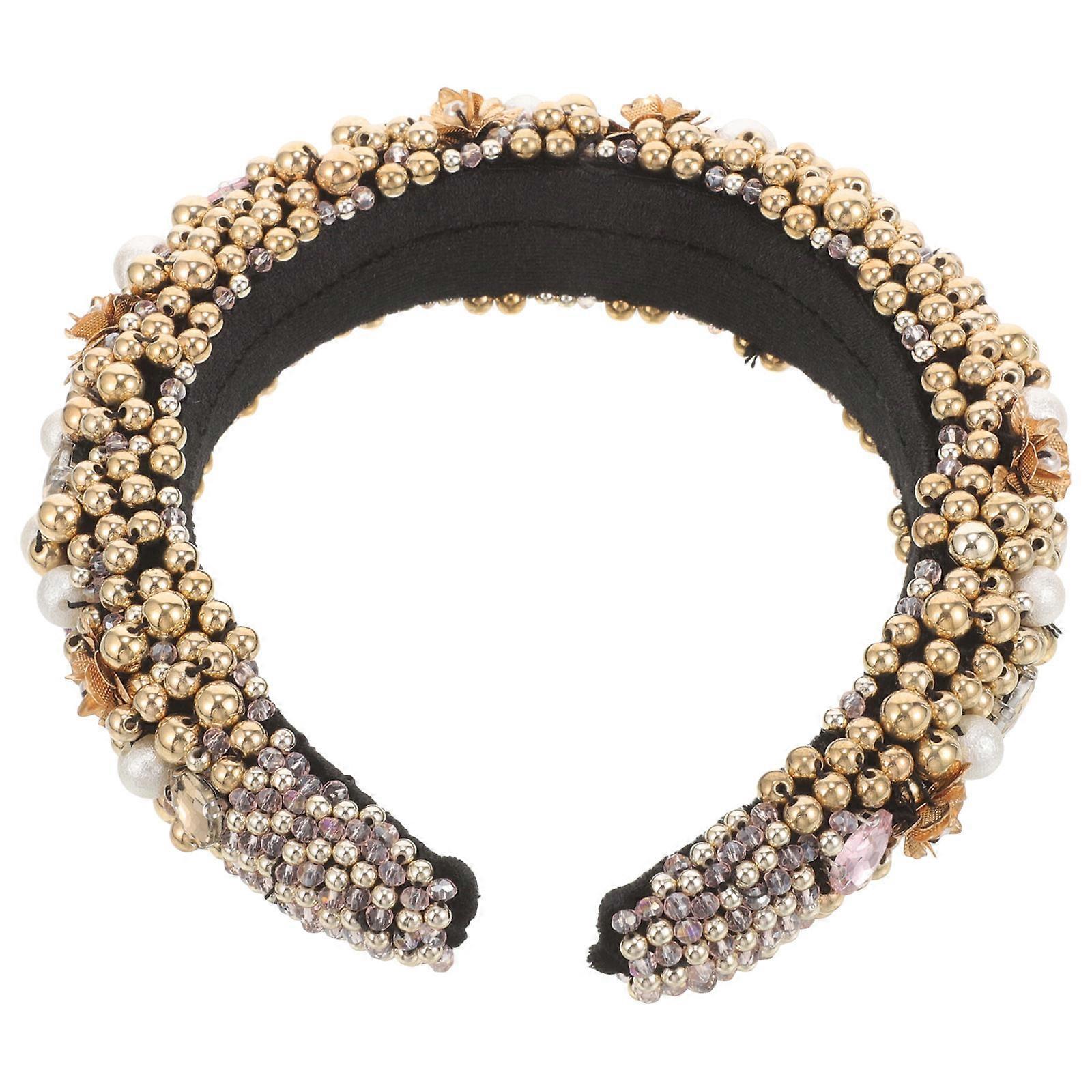 Baroque Pearl Headband Decorative Crystal Headband for Women Birthdays and Weddings Multi Alloy Material 1Set