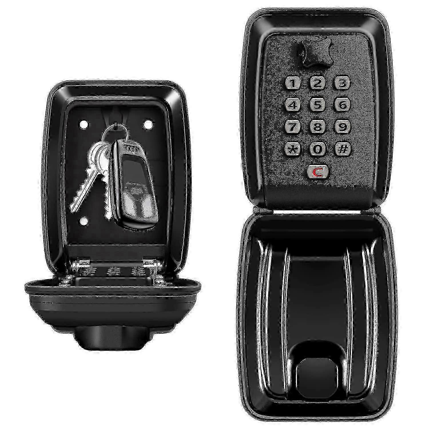 Waterproof Key Safe Box Wall-mounted Key Box Outdoor Key Box Safe Key Box Wall-mounted Key Safe Box-share Access To Your Keys Safely Black 121*95