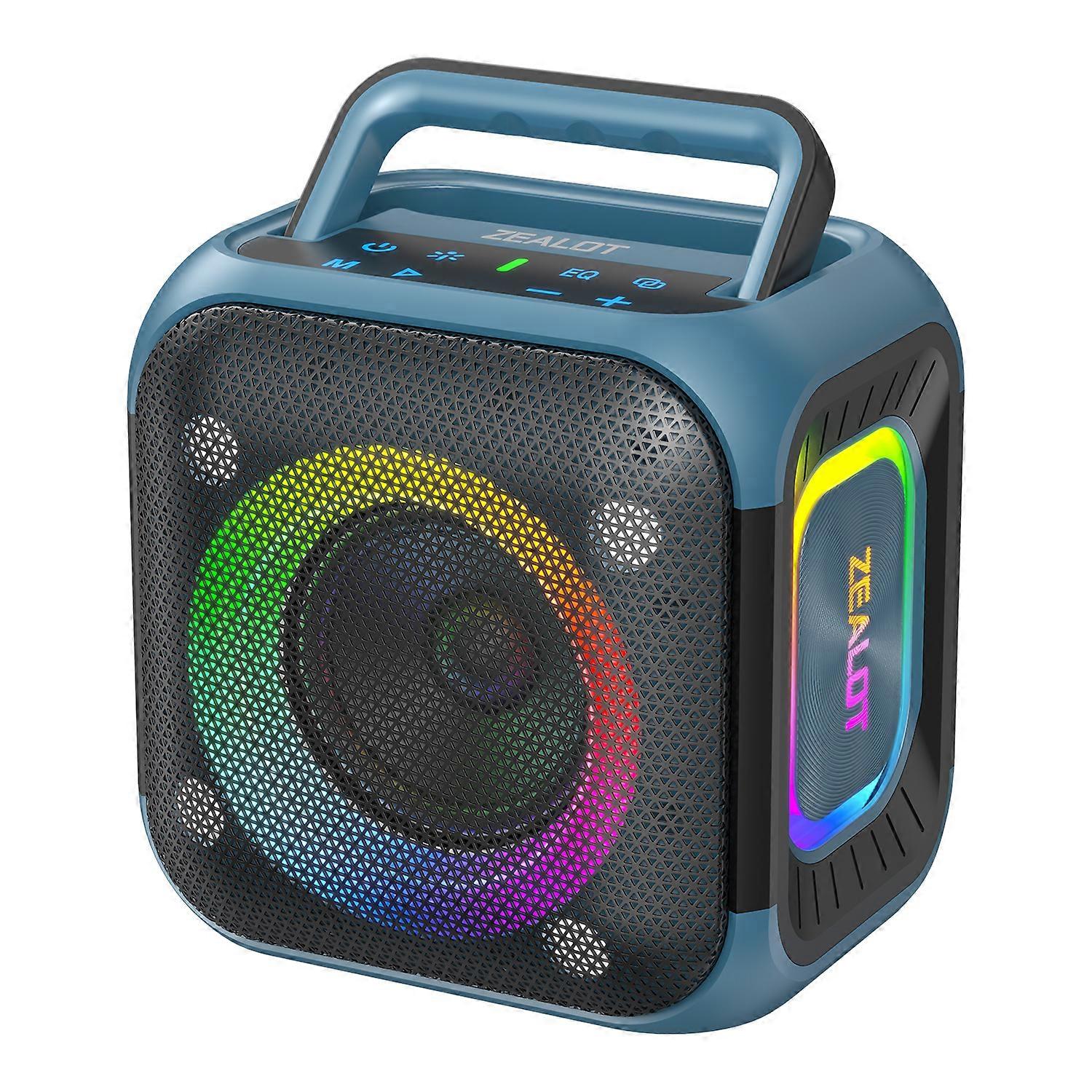 TKdaddy ZEALOT-PT01 Portable 30W Bluetooth-Compatible Speaker Enhanced Bass Waterproof Wireless Loudspeaker Blue