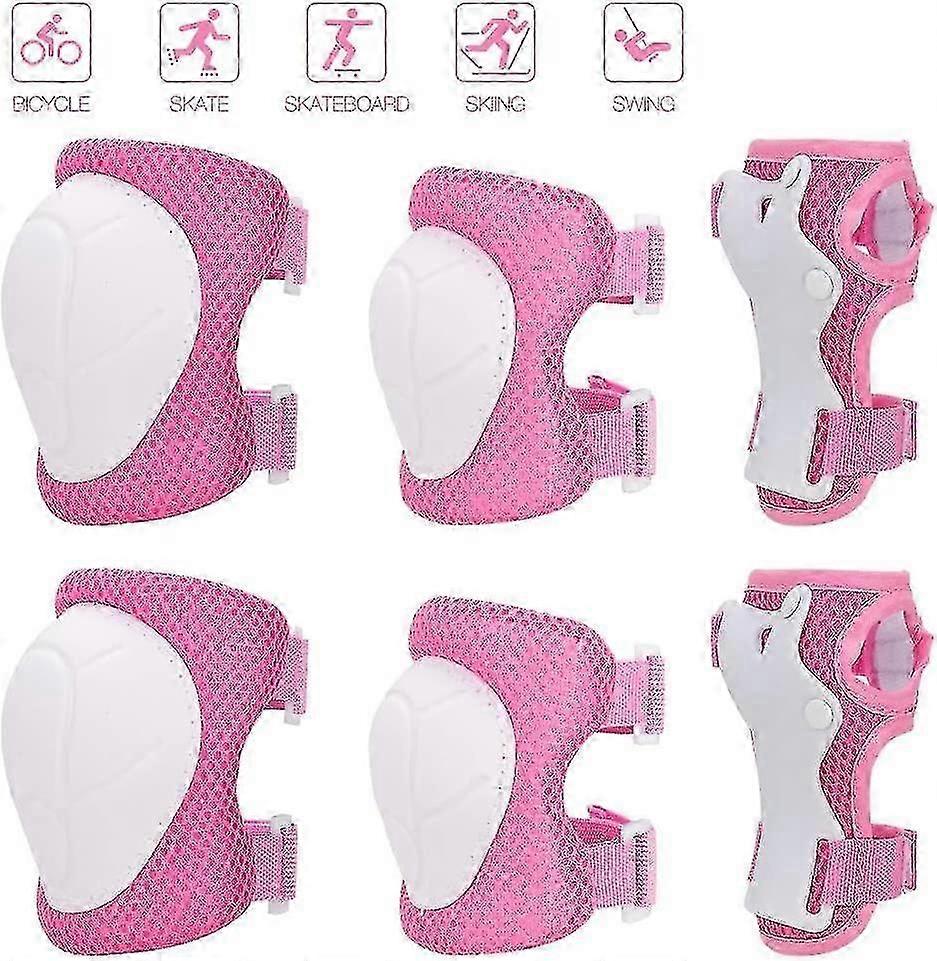 רפידות ברכיים לילדים, סט של 6 רפידות ברכיים לילדים, ציוד מגן סט רפידות מרפקים רפידות שורש כף היד רפידות ברכיים
