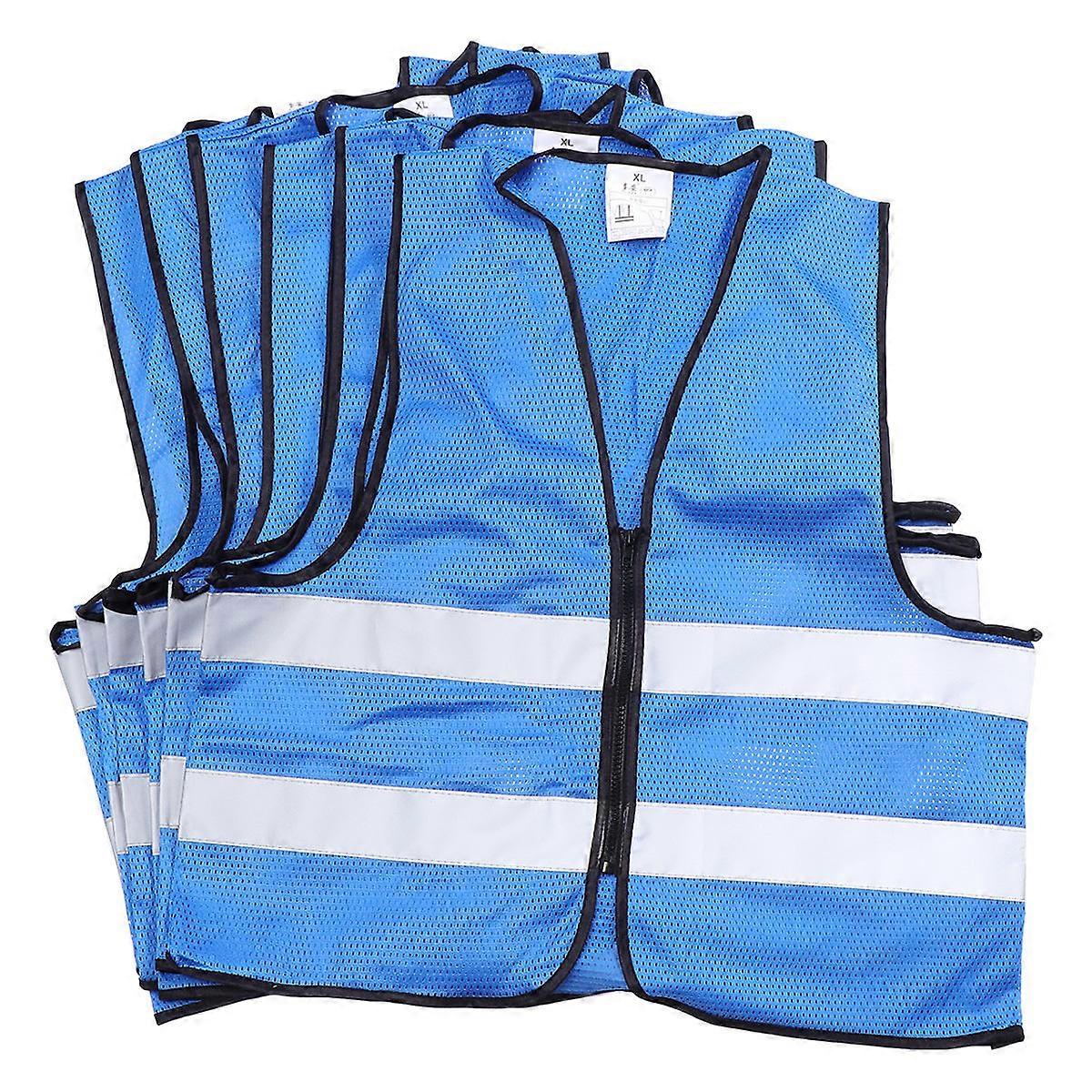 Emergency Reflective Vests Jogging Biking Riding Walking Running Night Use Mesh Fabric 6Set