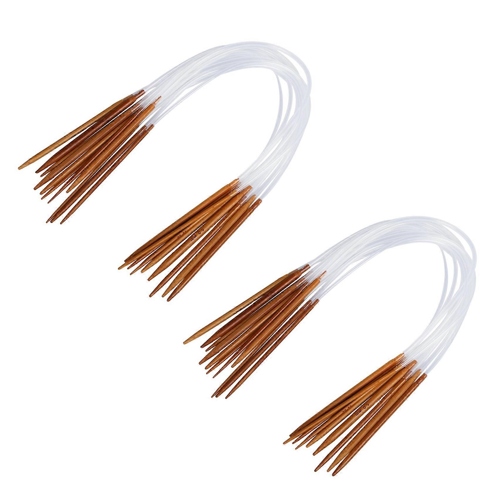 2X 11 Sizes 2.0mm-5.0mm 40 cm Bamboo Circular Needles