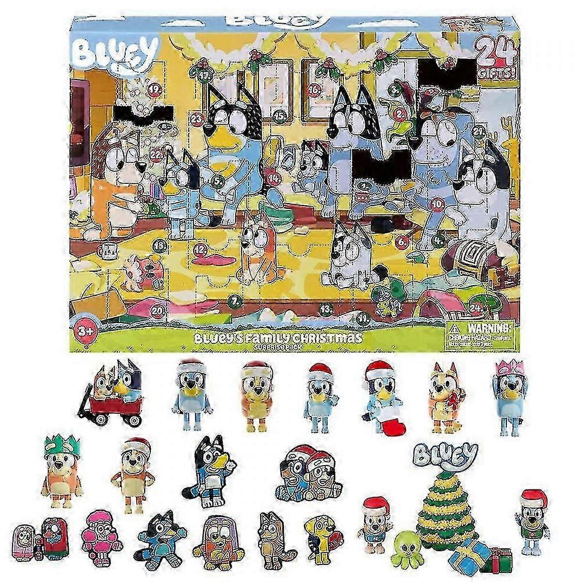 Bluey Christmas Xmas Advent Calendar 2025, Ημερολόγια αντίστροφης μέτρησης 24 ημερών, Θέμα κινουμένων σχεδίων Bluey Figures Κούκλα Έκπληξη Τυφλό Κουτί