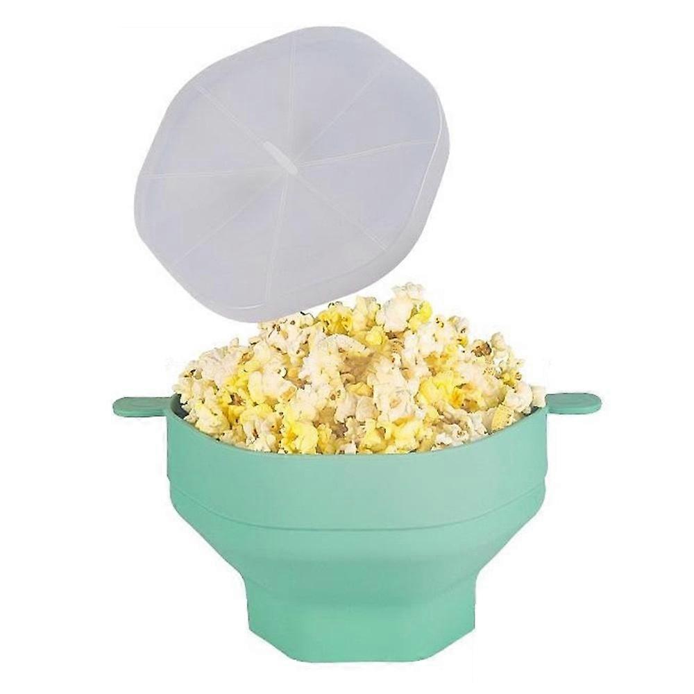 Silicone Popcorn Bowl Microwave Safe Reusable Collapsible Container with Lid (BPA Free, FDA Certified)