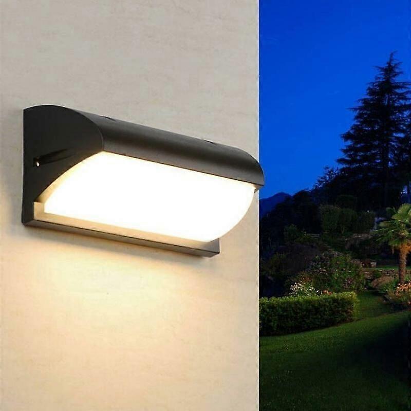 18W Black LED Wall Light IP65 - Warm White