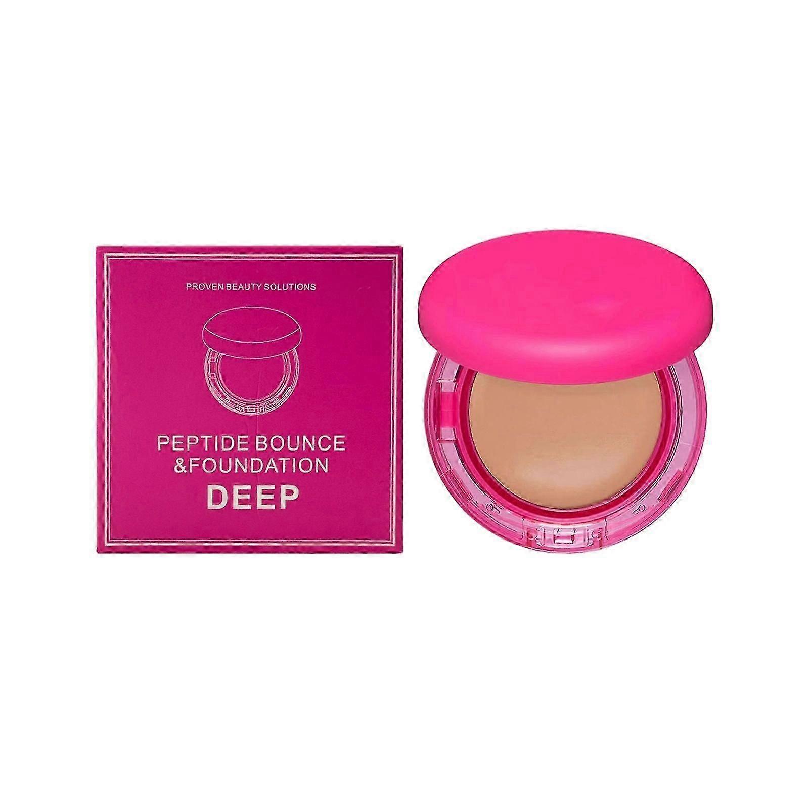 Peptide Bounce Balm Foundation - Medium Buildable Coverage & Soft Powder Finish  Lightweight Hydrating Makeup for Smooth Skin Suitable for All Skin Ty