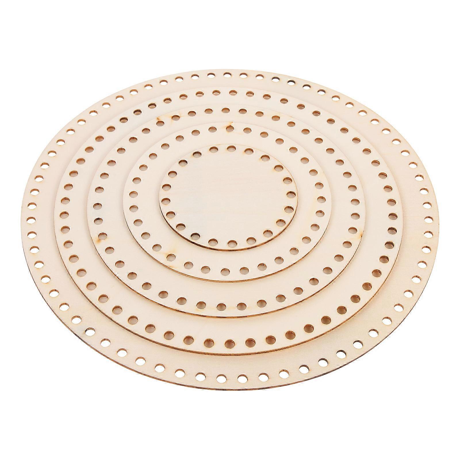 Cross Stitch DIY Basket Wooden Basket Bottom for Fixing 5Pcs Handbag Weaving Supplies