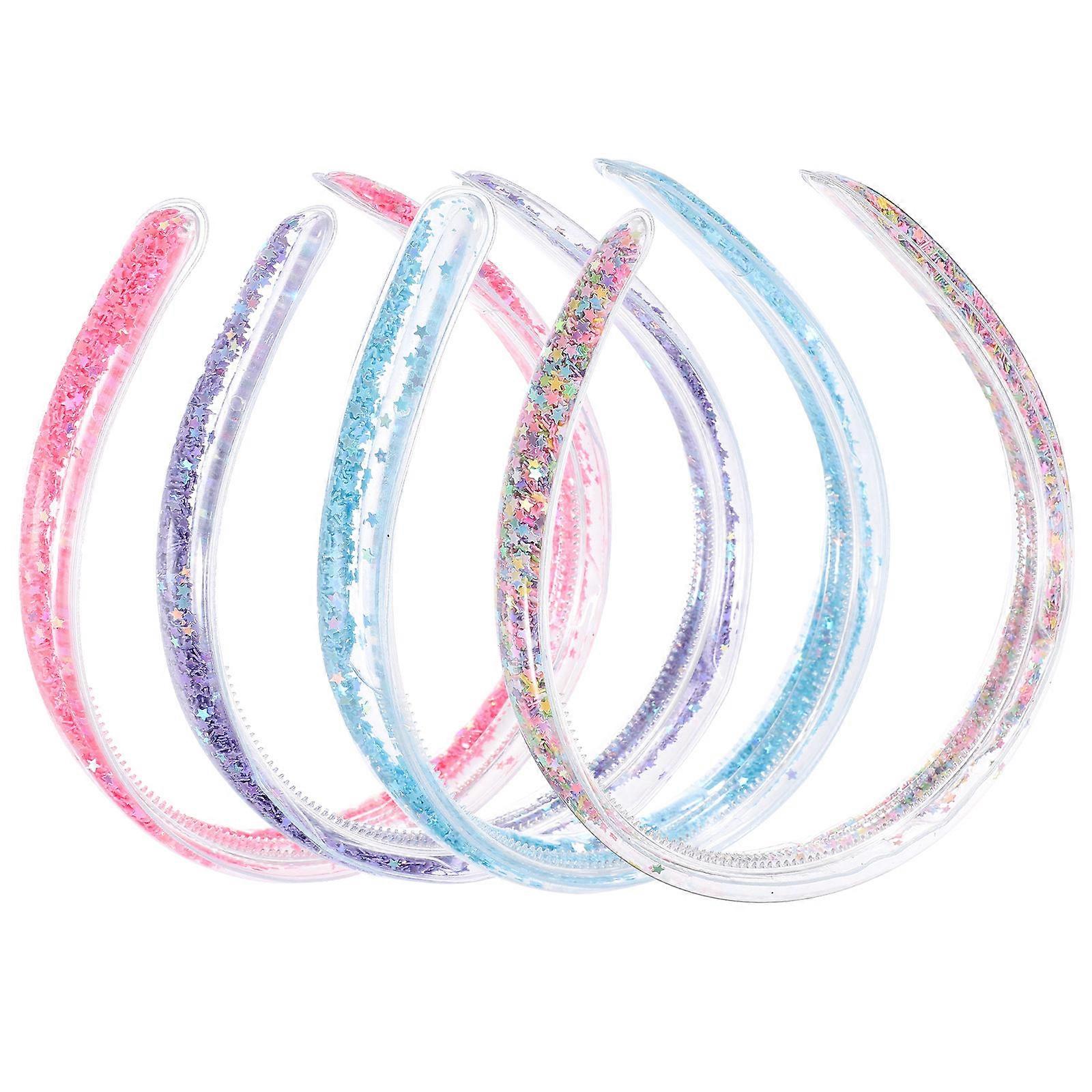 Glitter Headband Sequin Headband for Decor 4Pcs Cute Plastic Headbands Assorted