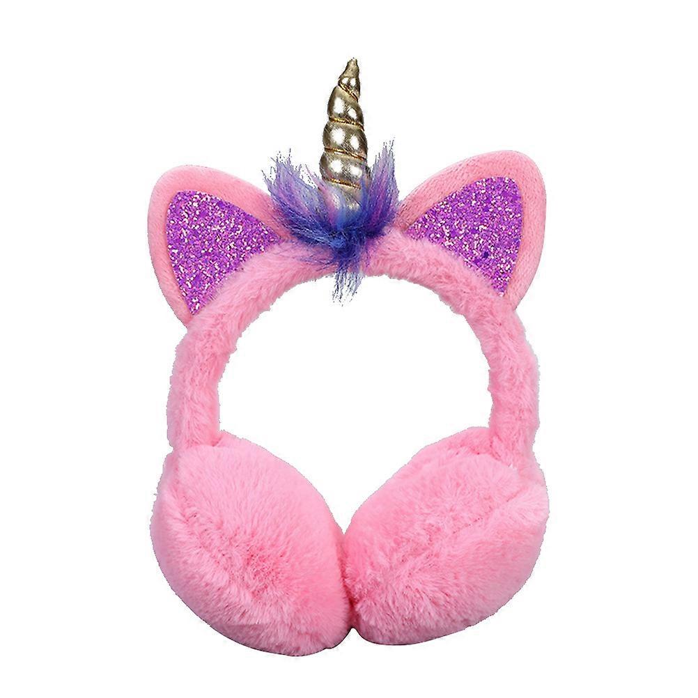 Warm Earmuffs Plush Ear Warmers for Ear Warming 2Pcs Pink