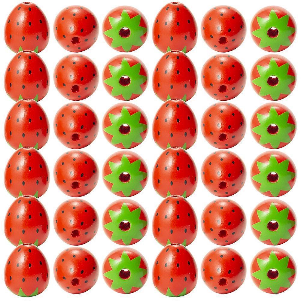 250 Pcs Strawberry Loose Beads Decorative Wooden Beads For Various DIY Projects And Crafts In Rustic Design