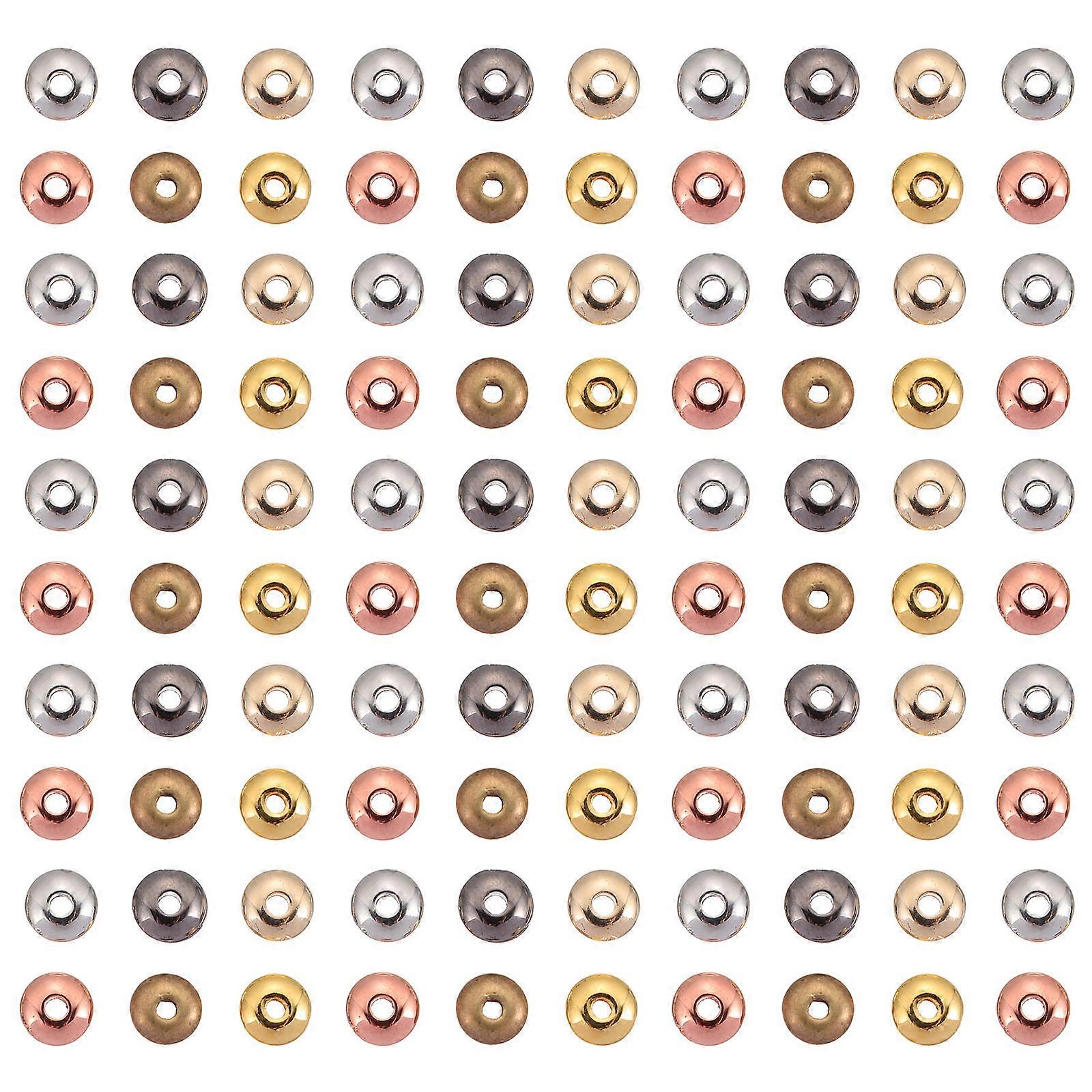 Large Hole Spacer Round Beads 1000Pcs Diy Accessories for Handmade Crafts Assorted Color Metal Alloy