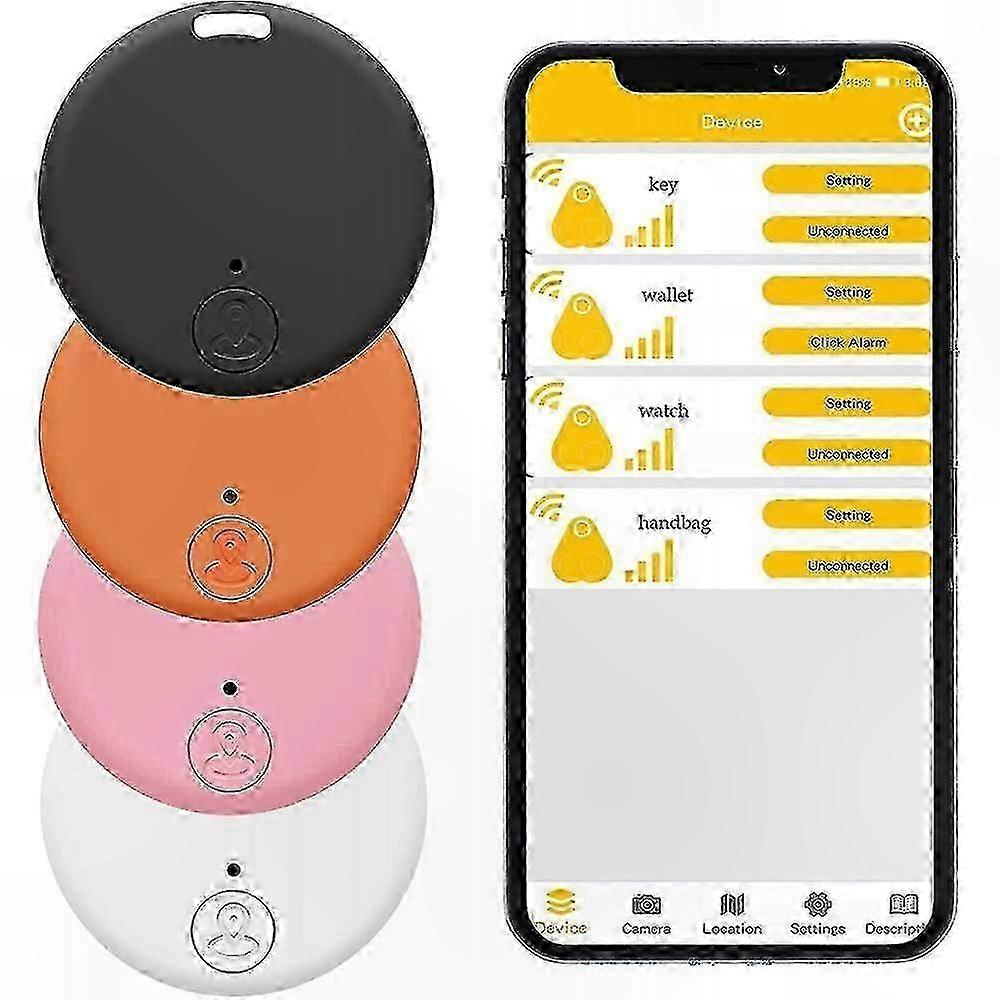 4-Pack Wireless Item Trackers, Key and Phone Finder with Anti-Lost Alarm System