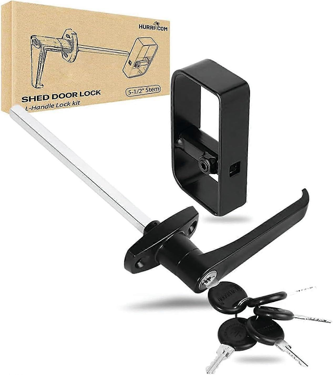 6" L-Handle Lock kit-Shed Door Latch with 5 Keys, 6" Stem Shed T-Handle