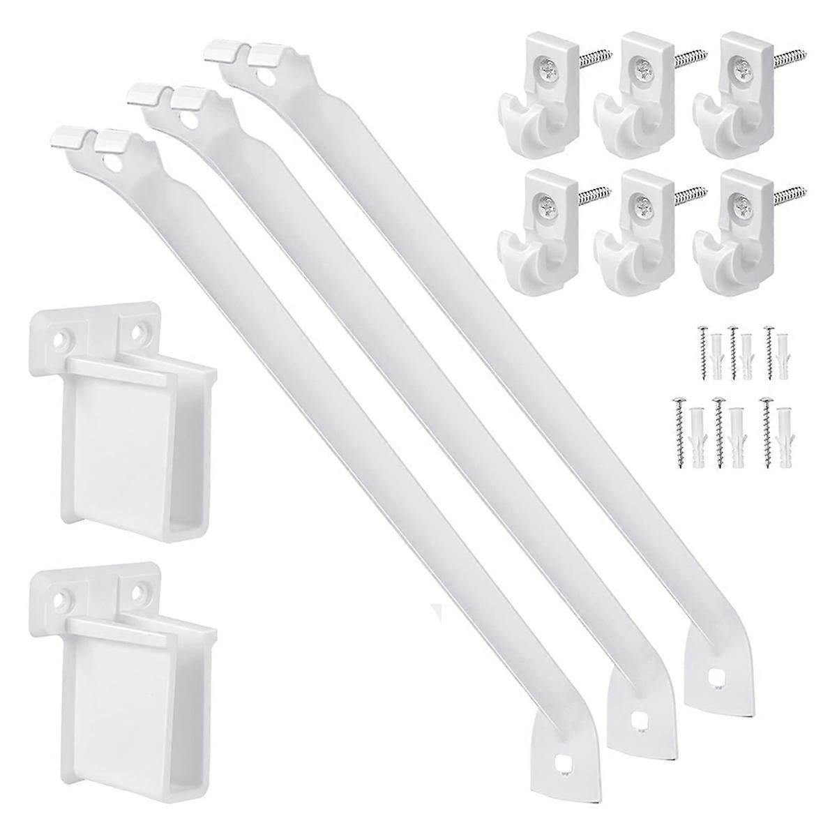 12 Inch Wire Shelf Brackets Set, Includes 6 Wire Shelf Clips and 2 End Brackets,Suitability for Wardrobe