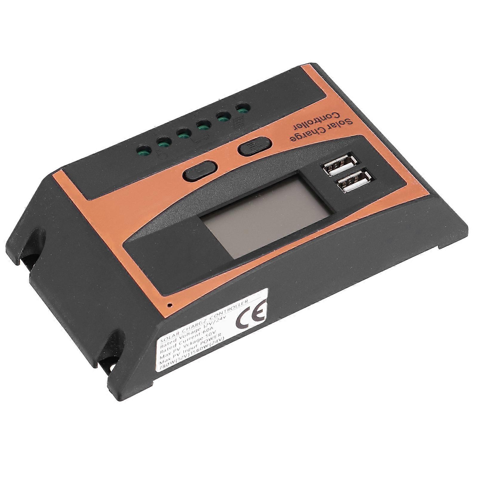 12V/24V 60A PWM Solar Charge Controller IP32 Waterproof 167x90x35mm