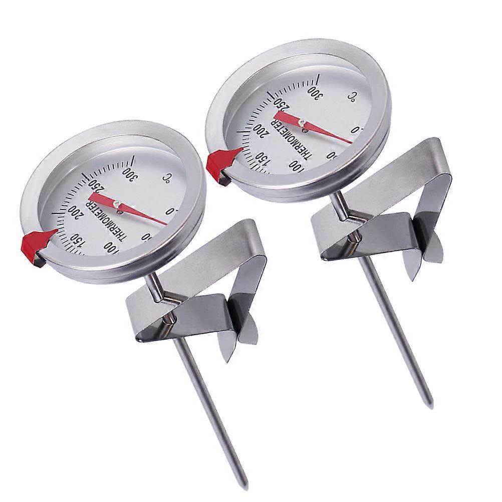 Deep Frying Thermometers Stainless Steel Milk Frothing Thermometer For Meat Soup And Jam Making 300mm Probe 2Set