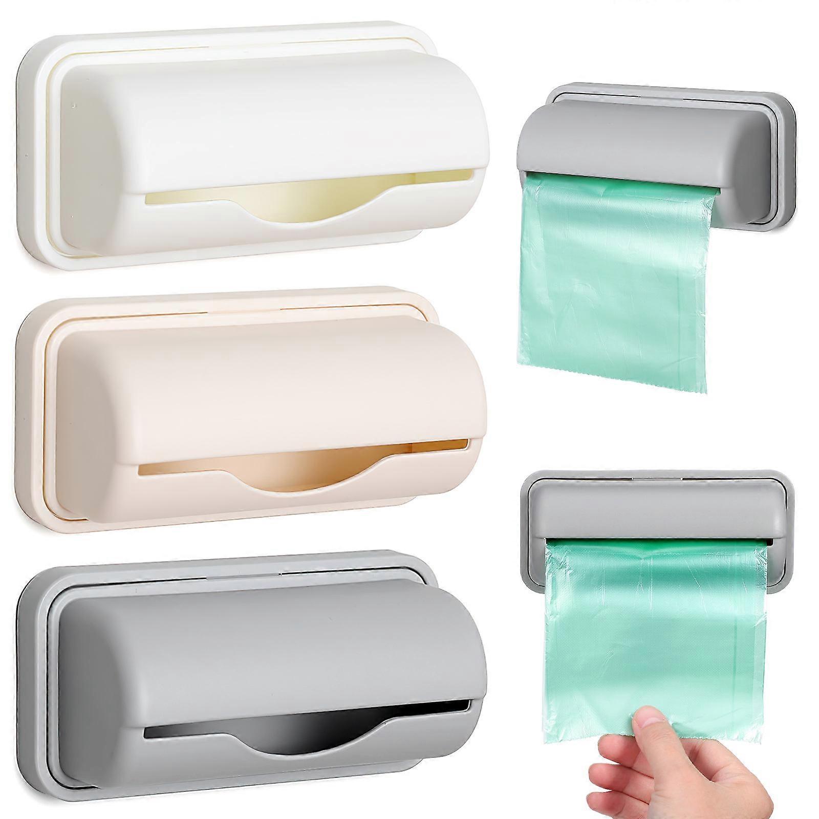 Trash Bag Container Wall Mounted Garbage Bag Dispenser for Storage 3Pcs