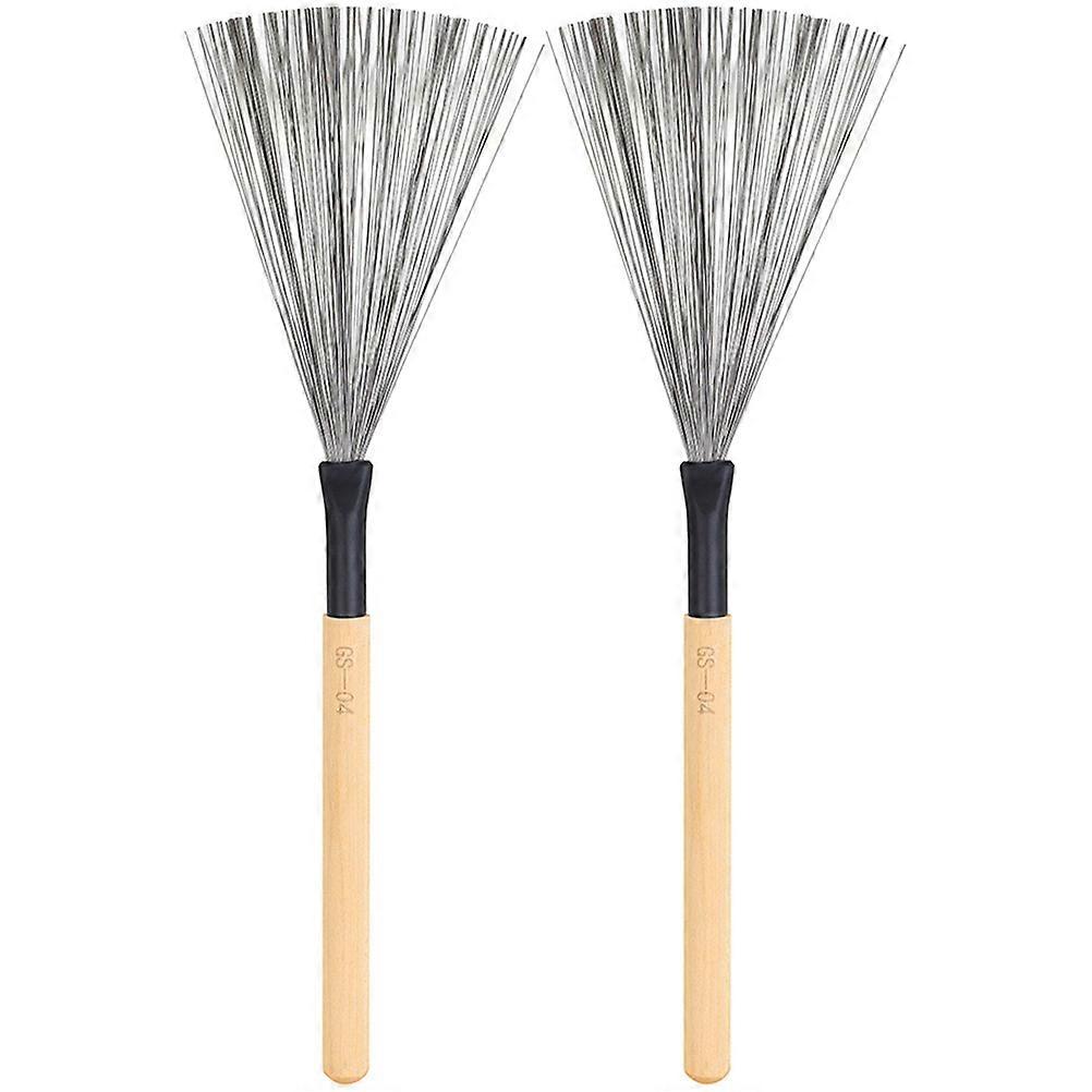 Percussion Drum Brush 4 Pairs Lightweight Design With Wooden Handle For Children And Adults Suitable For Music Lessons And Drumming Activities