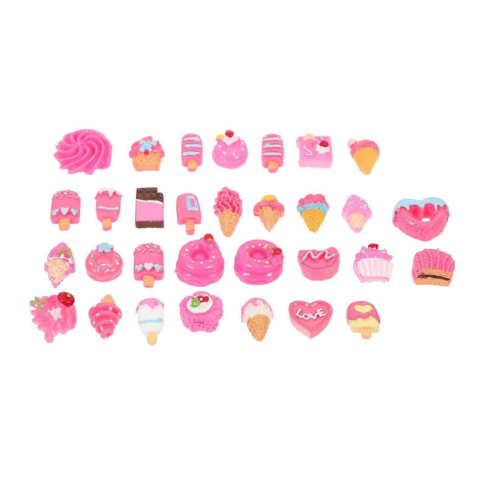 DIY Phone Case Charm Miniature Food Model Decor for Phone Case 120Pcs
