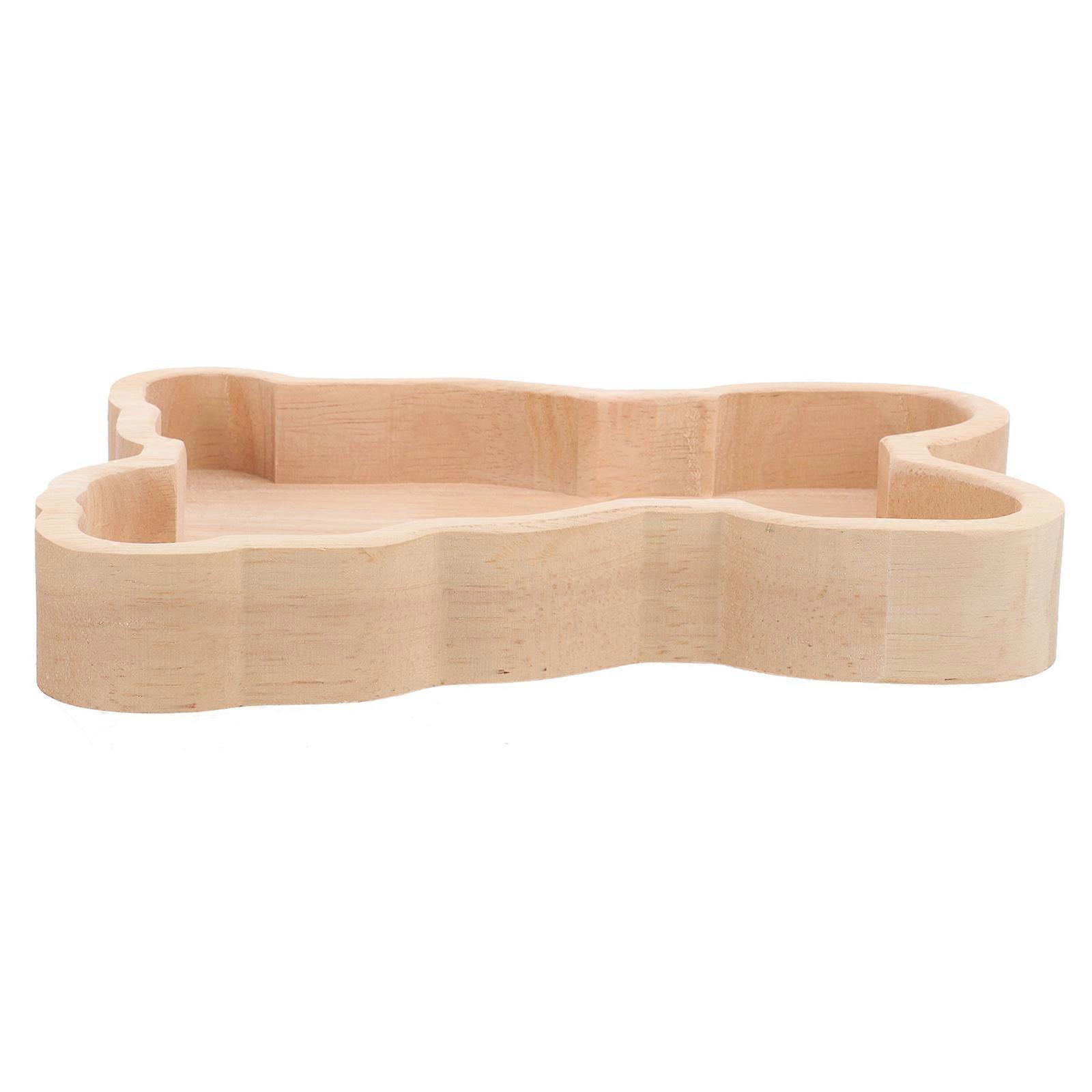 Rectangular Wooden Serving Plate 3Pcs Suitable For Festivals And Snacks Storage 18x12.5cm Beige