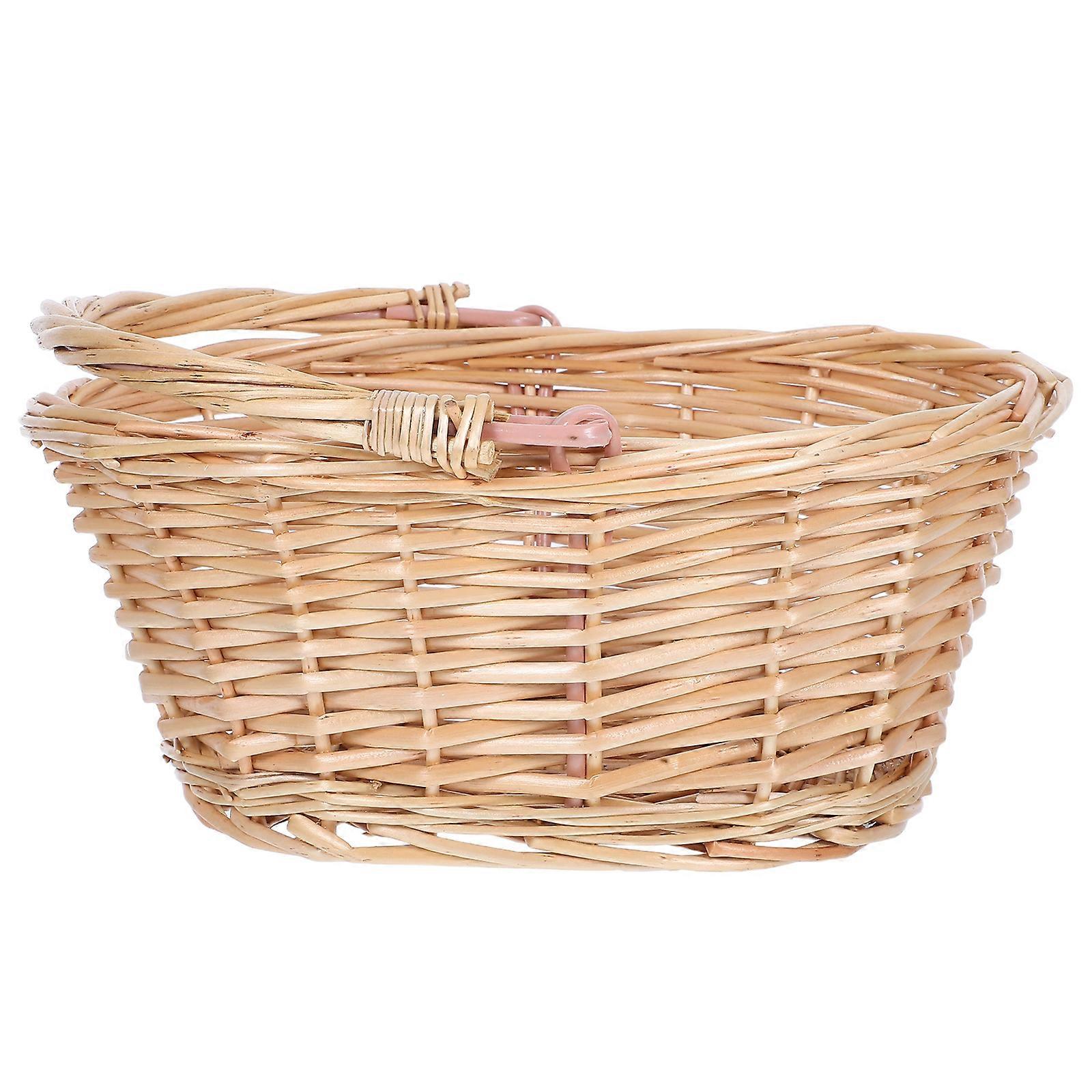 Portable Willow Basket for Picnic Use with Handle 2Pcs Multi-Use Woven Basket