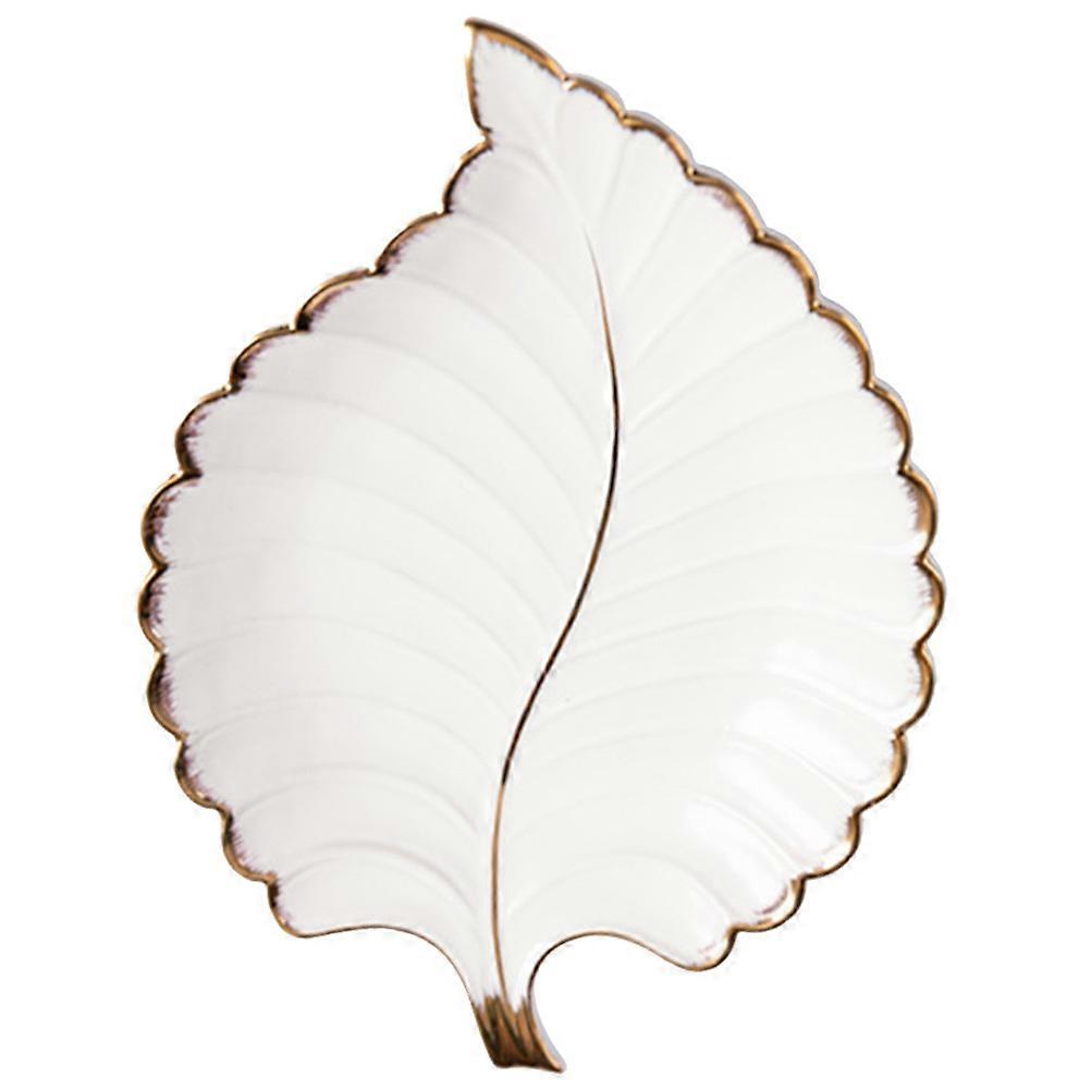 Stylish Ceramic Tray For Storing Jewelry And Keys In White Color With Decorative Function 1Pcs