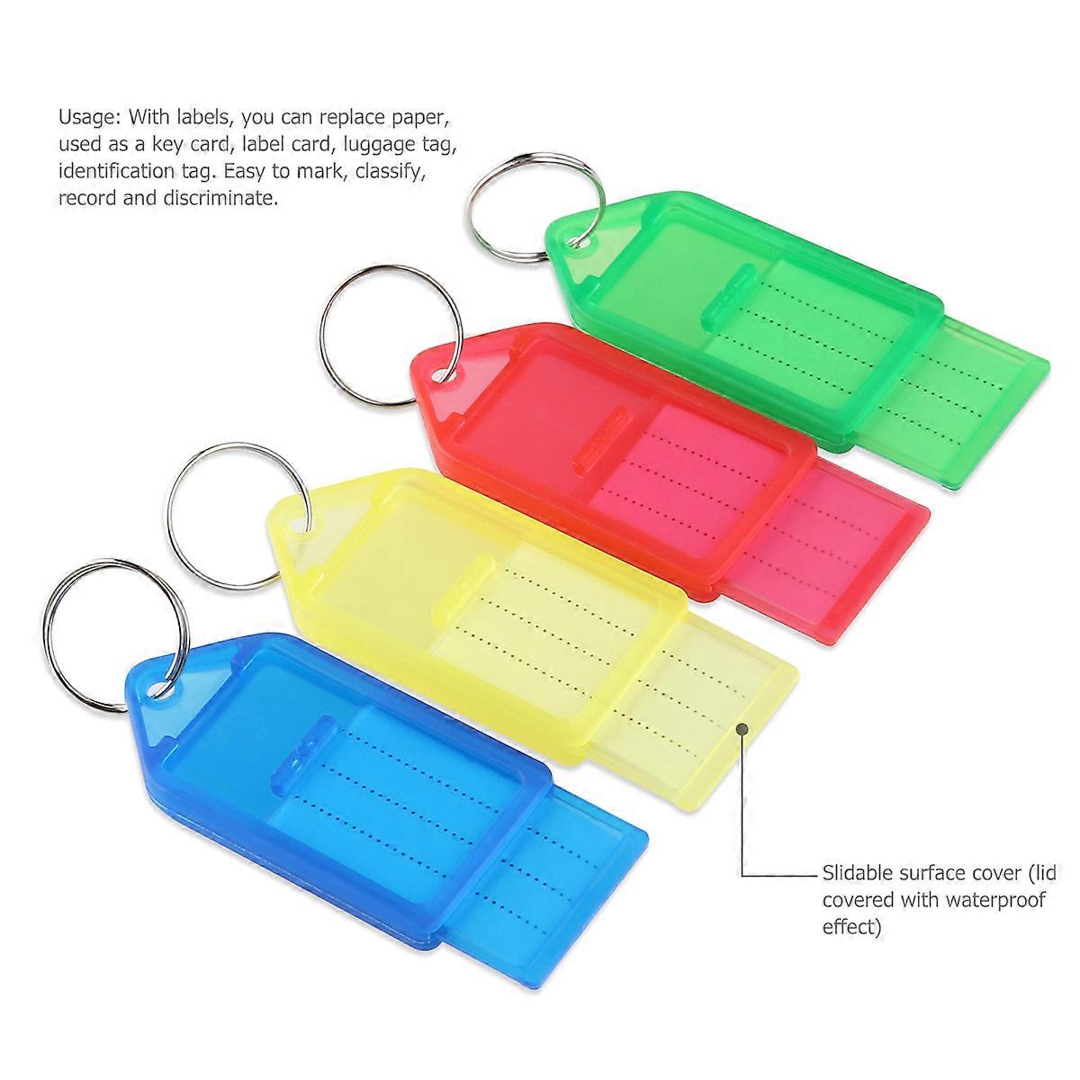 Key Tags with Ring Plastic Key Fobs for Labeling 5Pcs