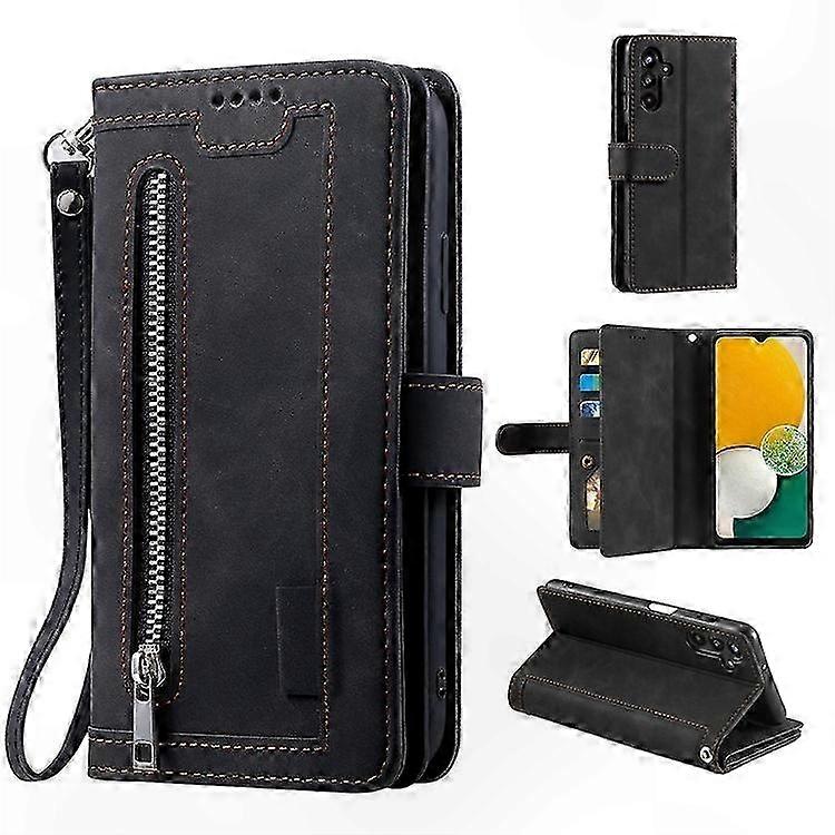 Zippered Wallet Case with 9 Card Slots for Galaxy A56 in PU Leather