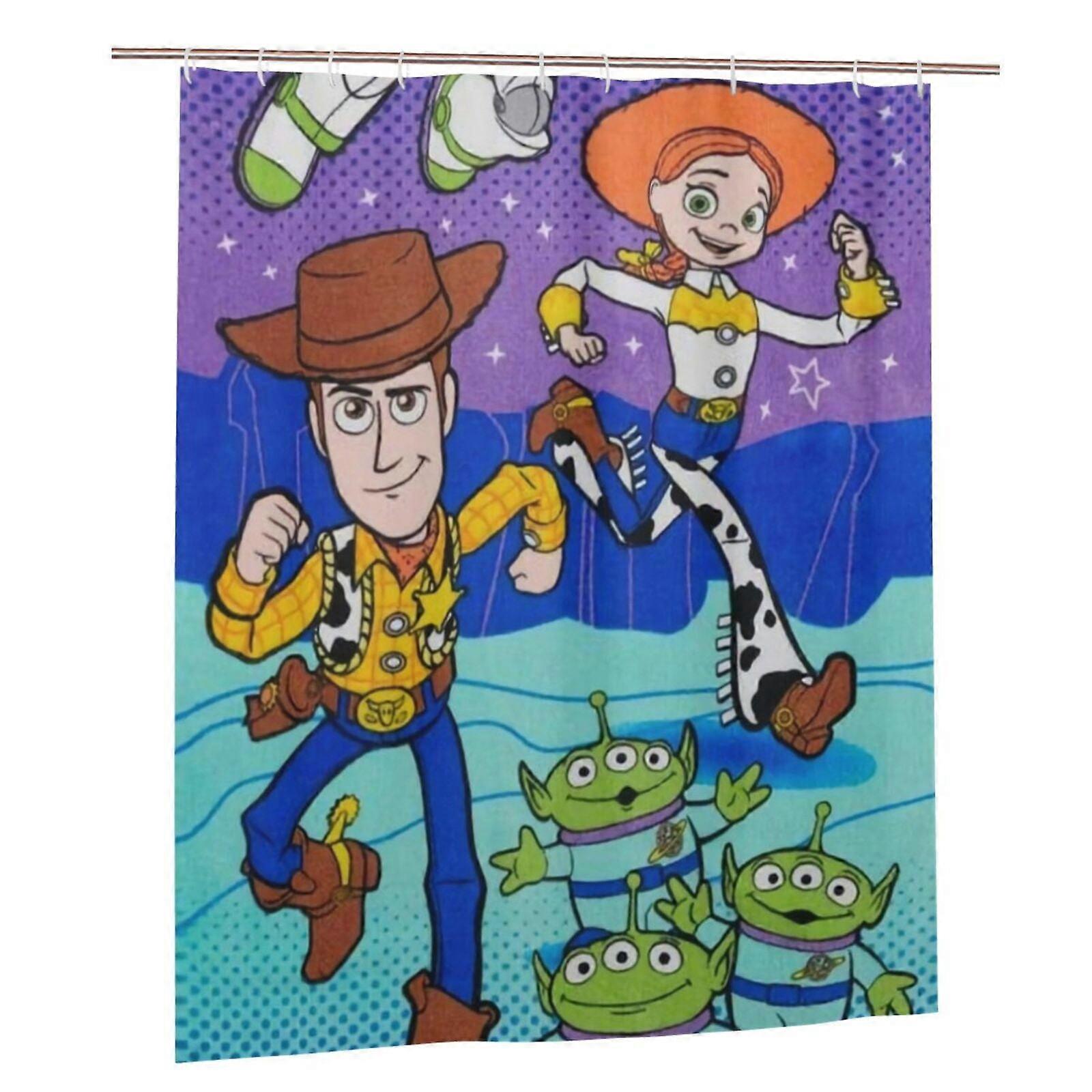 Toy Story Shower Curtain 72x72in Waterproof Mildew Resistant Blackout Privacy Patchwork Art Print One Size