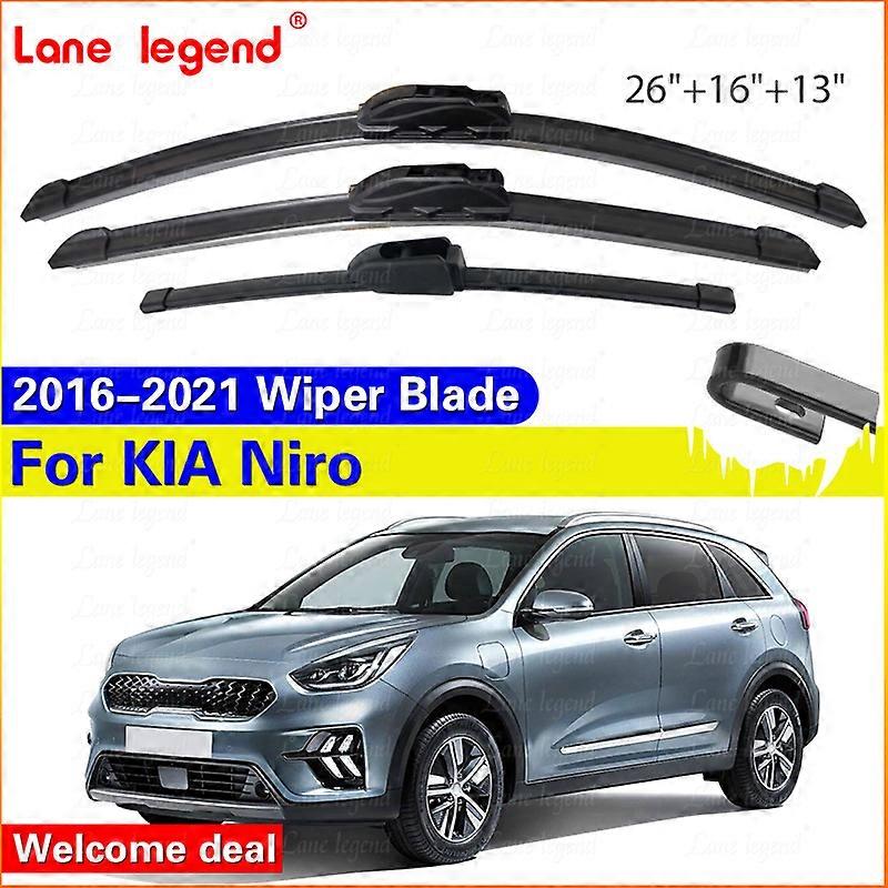 Applies to Wiper Front Rear Wiper Blades Set For KIA Niro 2016 2017 2018 2019 2020 2021 Windshield Windscreen Window 26"+16"+13"