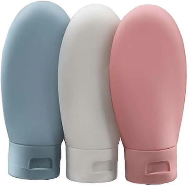 3 Pcs Leak Proof Refillable Squeezable Containers Set 60 Ml With Label (multicolor)