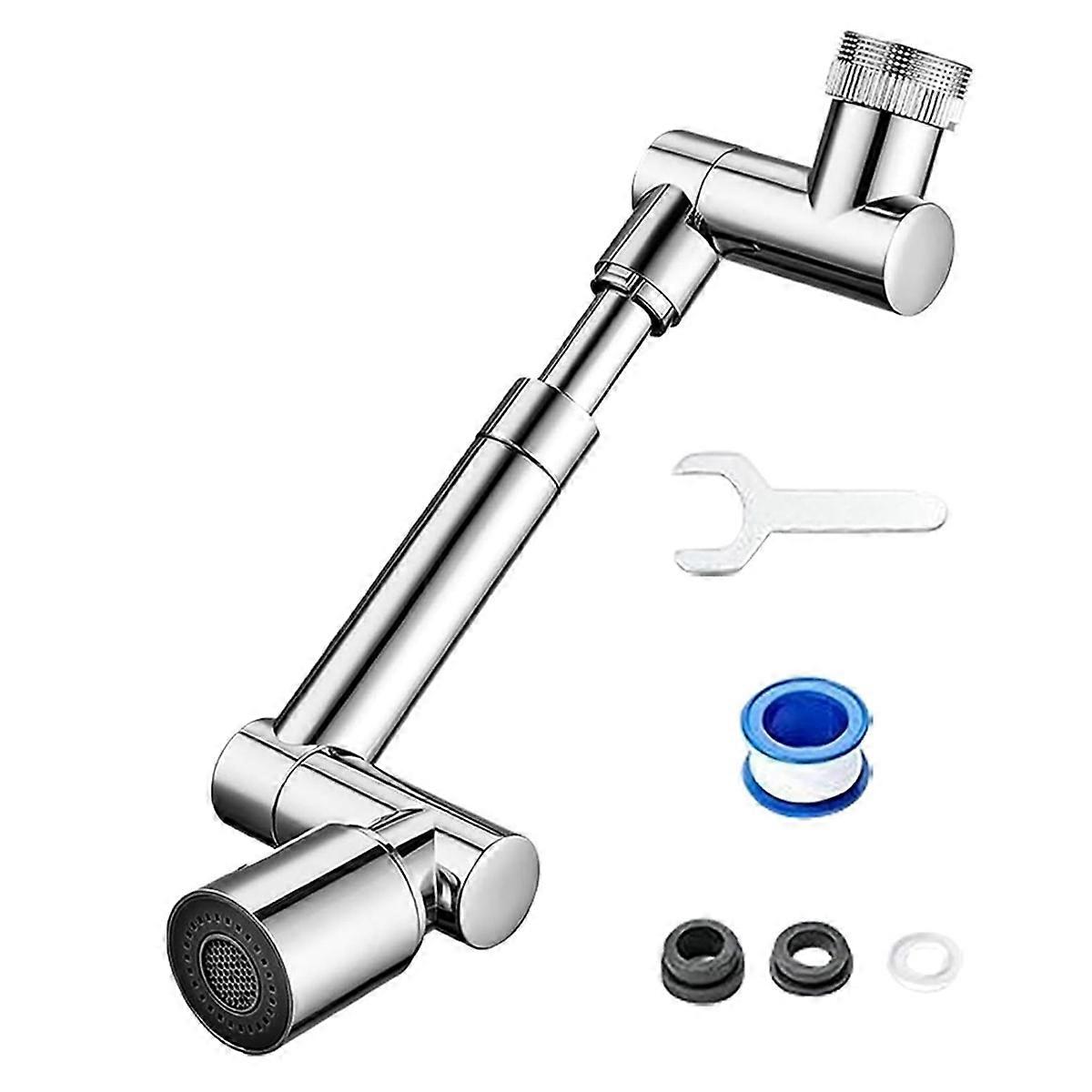 Swivel Faucet Extender Bathroom Sink with Splash Guard Strainer Robot Arm Extension Faucet 1440 Robot Arm Faucet