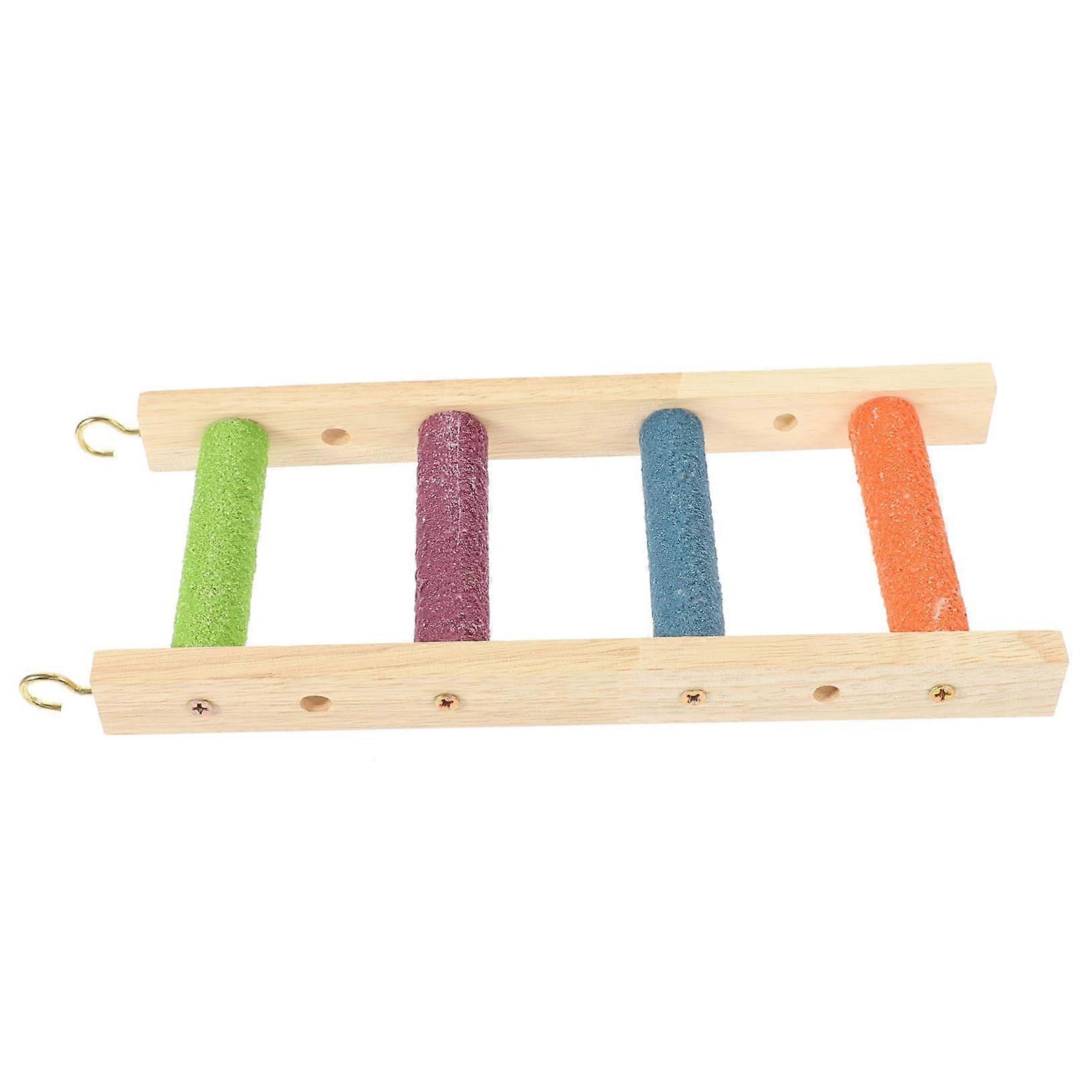 Wooden Claw Grinding Ladder For Parakeets And Small Birds Toy Stimulates Motor Skills Exercise For Parrots Hamsters Rats