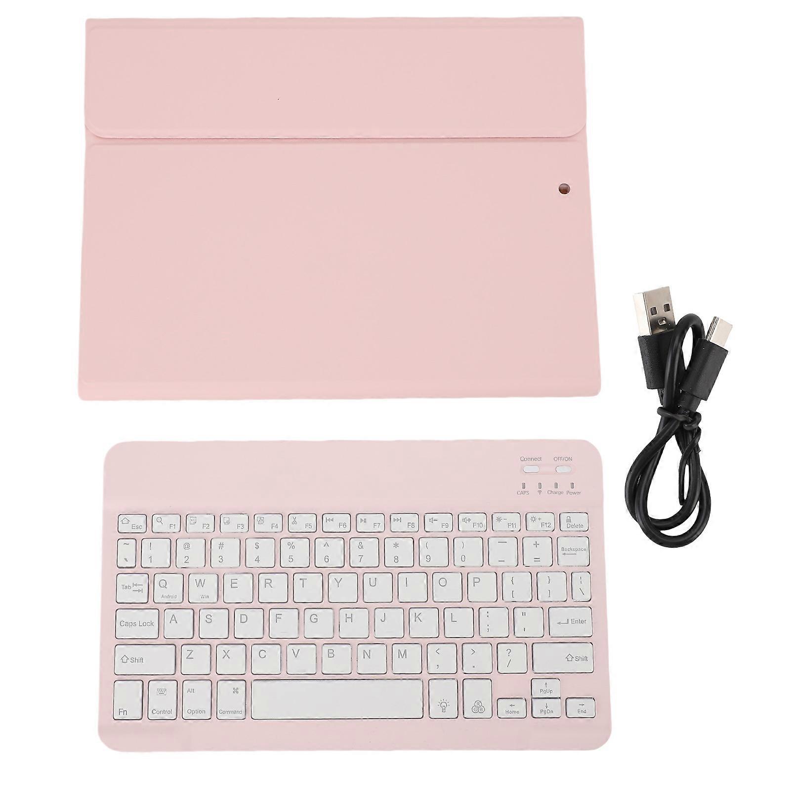 Tablet Keyboard Case for 9th 8th 7th Gen with 7 Color Backlit Wireless Keyboard Roseate