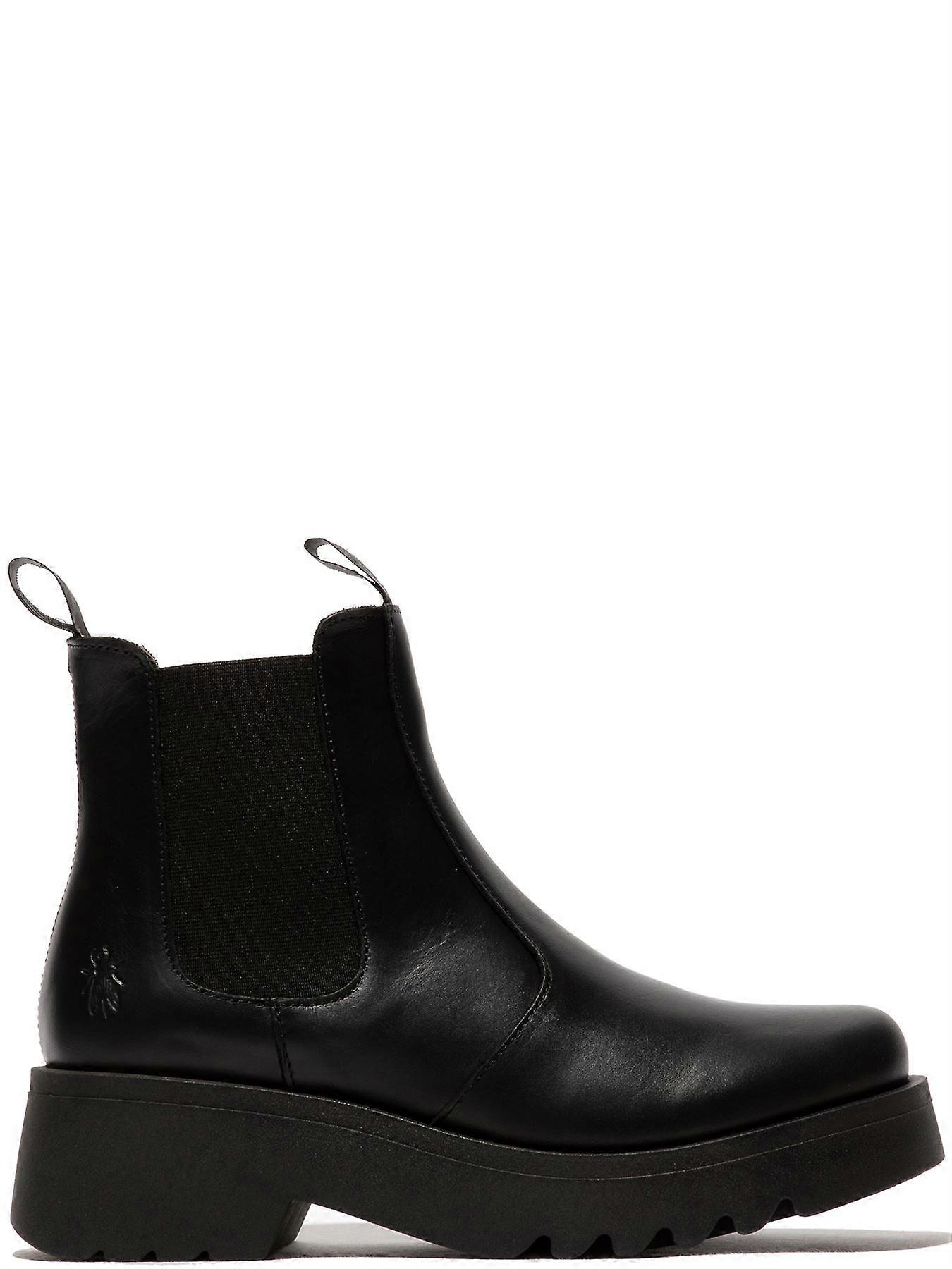 Fly London Medi Leather Women's Black Boots