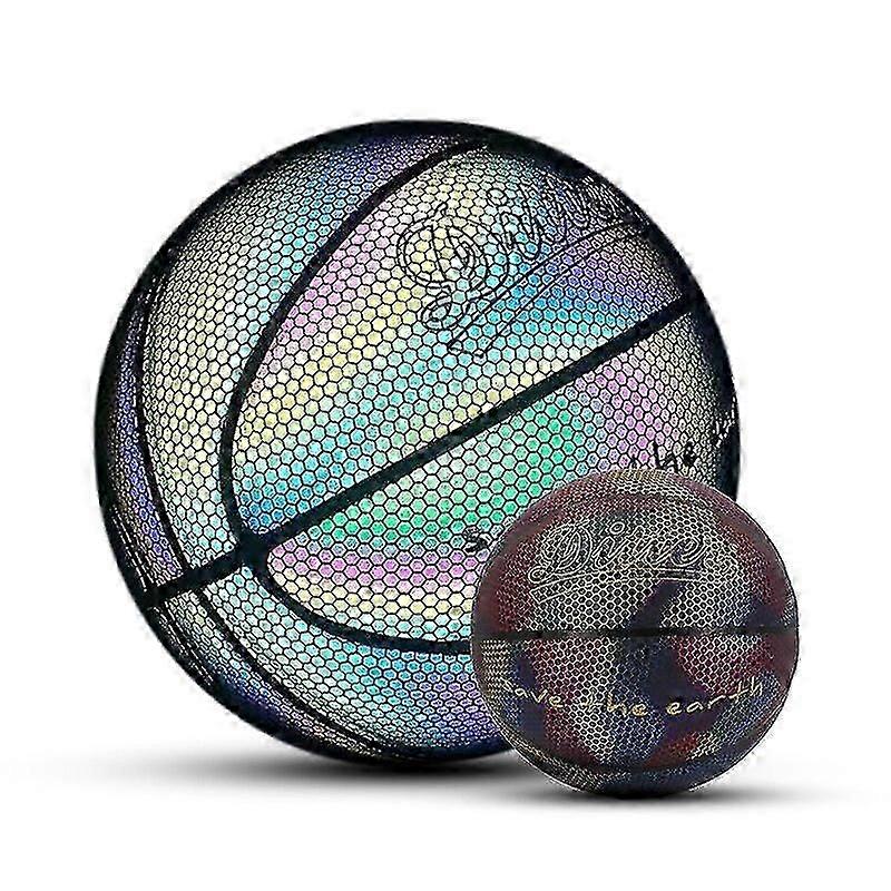 ホログラフィック反射グローイングバスケットボールNo.7屋外屋内ボール発光ナイトライトギフト