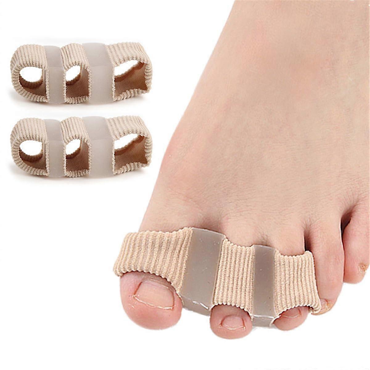 Toe Separators Gel Spacers 3Hole Cushions For Toe Alignment Bunion Corrector Hallux Valgus Plantar Fasciitis