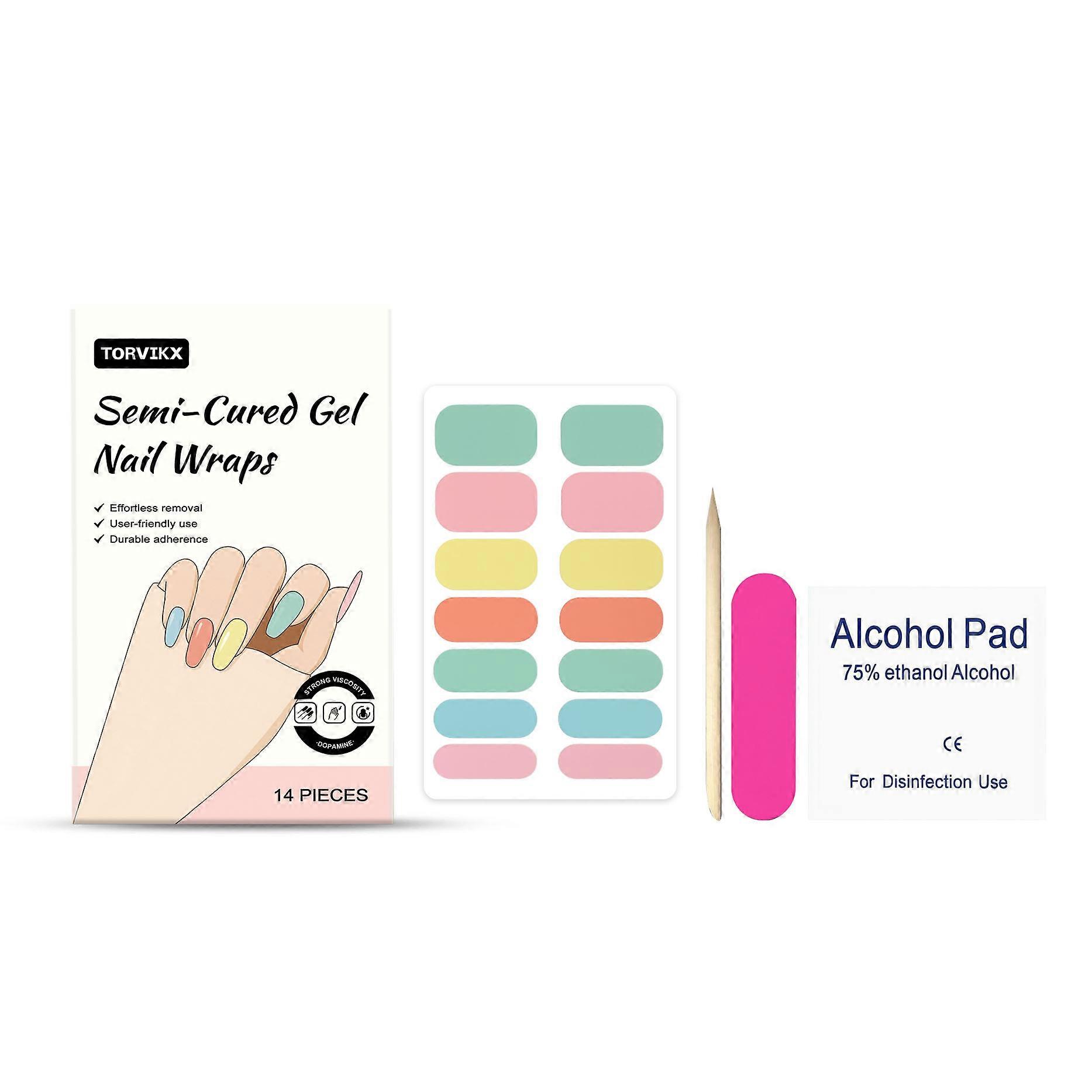 Torvikx Dopamine Nail Art Patches Solid Color, No-Light, High-Viscosity Dopamine Daily Hundred-Tower Nail Art Patches