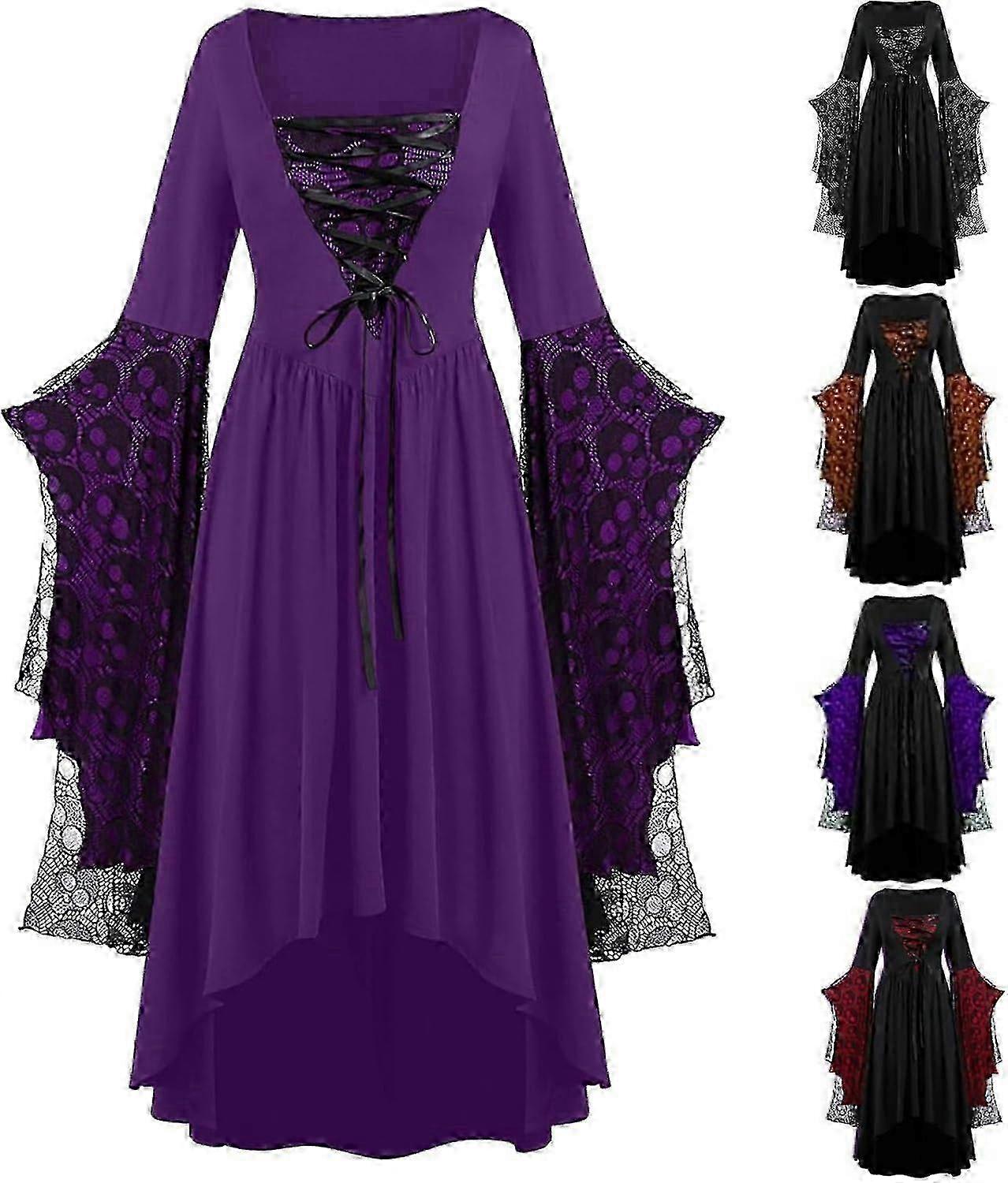 APIVOE Αποκριάτικα κοστούμια Γυναίκα 2024 Δαντέλα Plus Size Αναγεννησιακό φόρεμα Απόκριες Φόρεμα μπάλας ενηλίκων Φορέματα Κορσέ Γοτθικά ρούχα