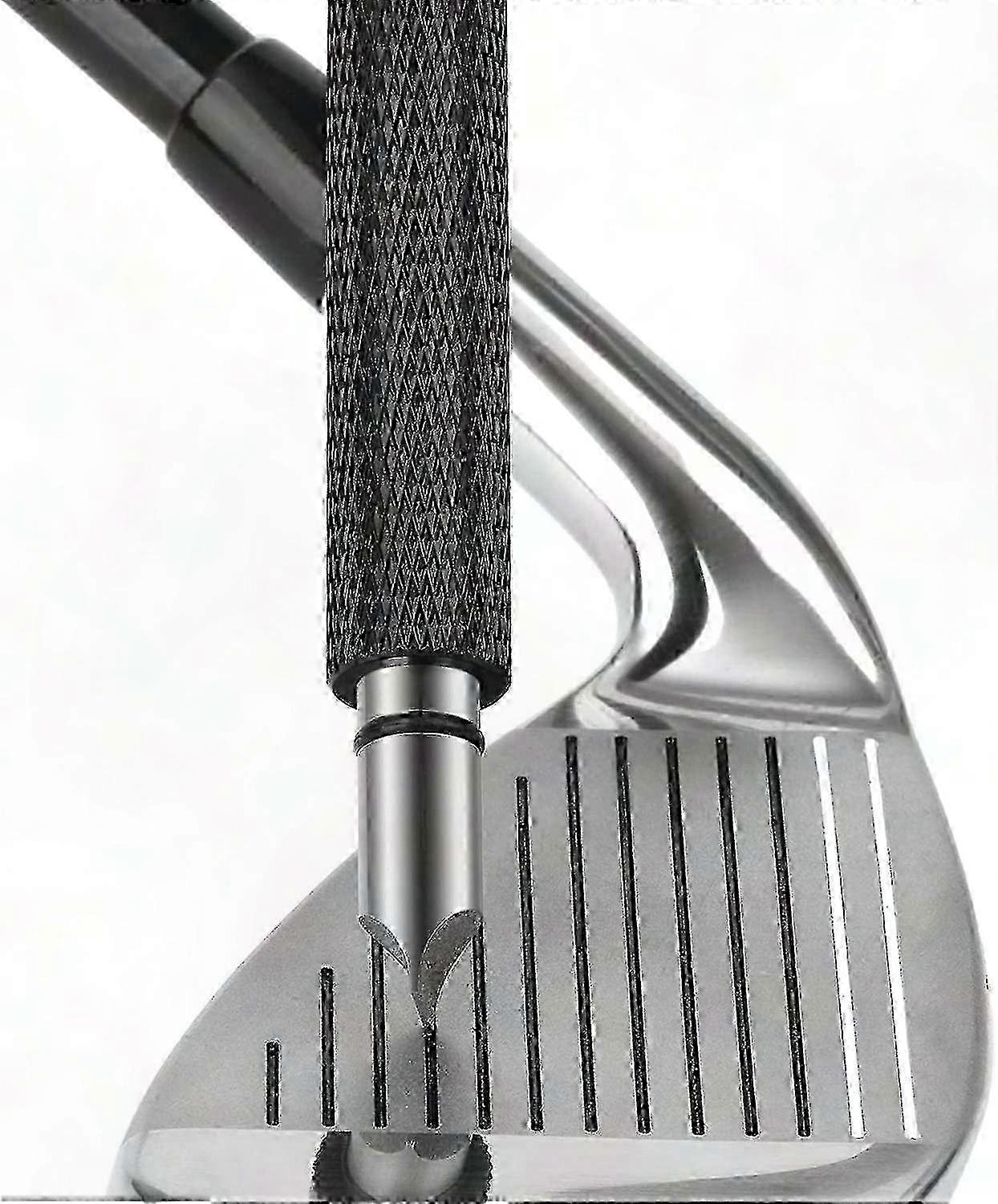 Golf Club Groove Sharpener and Cleaner for Improved Backspin on Wedges and Irons with U and V Grooves